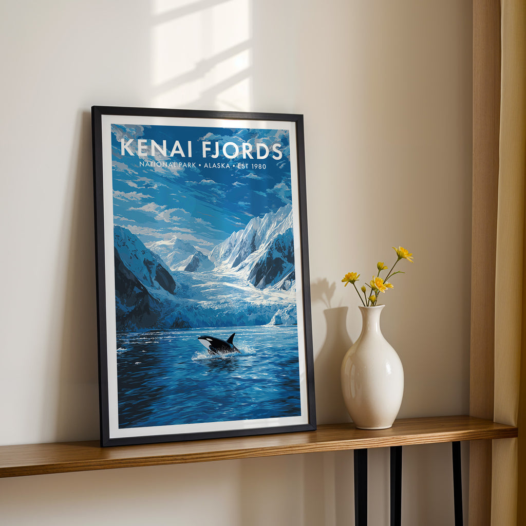 Retro Kenai Fjords National Park Print