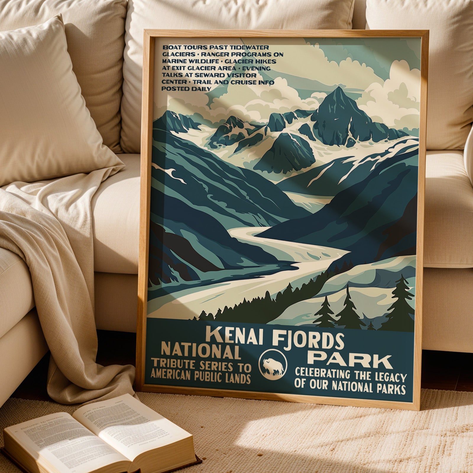 Kenai Fjords National Park Vintage WPA Art