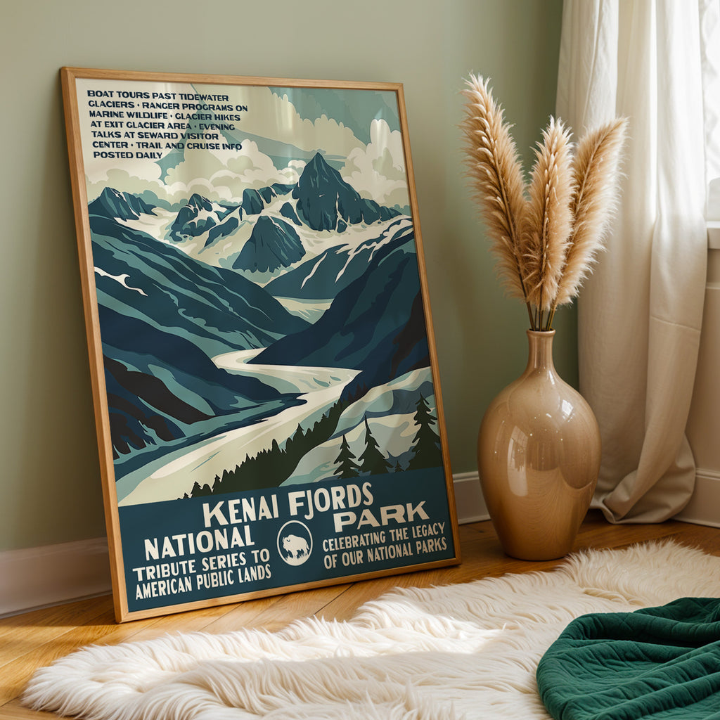 Kenai Fjords National Park Vintage WPA Art