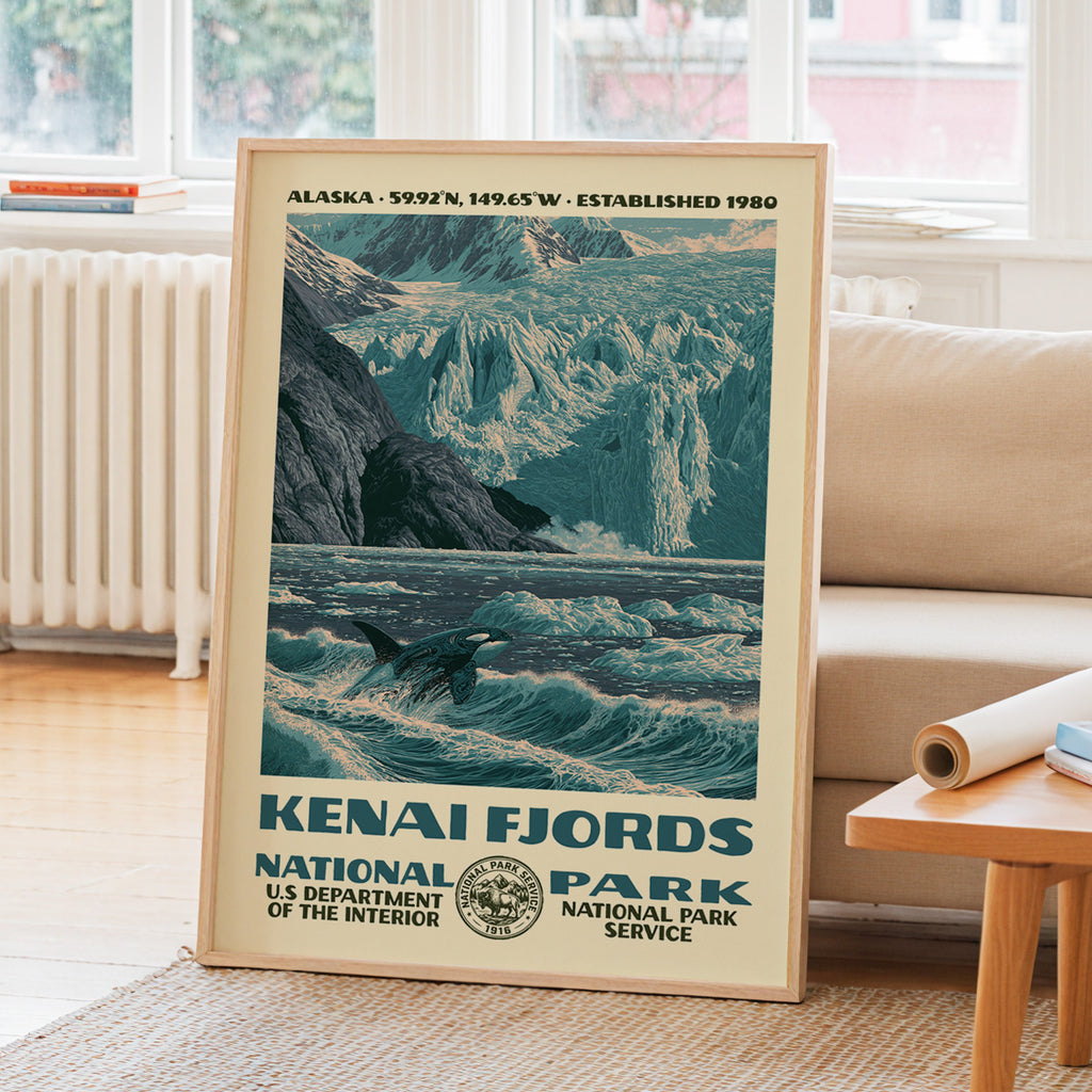 Kenai Fjords National Park Vintage WPA Art