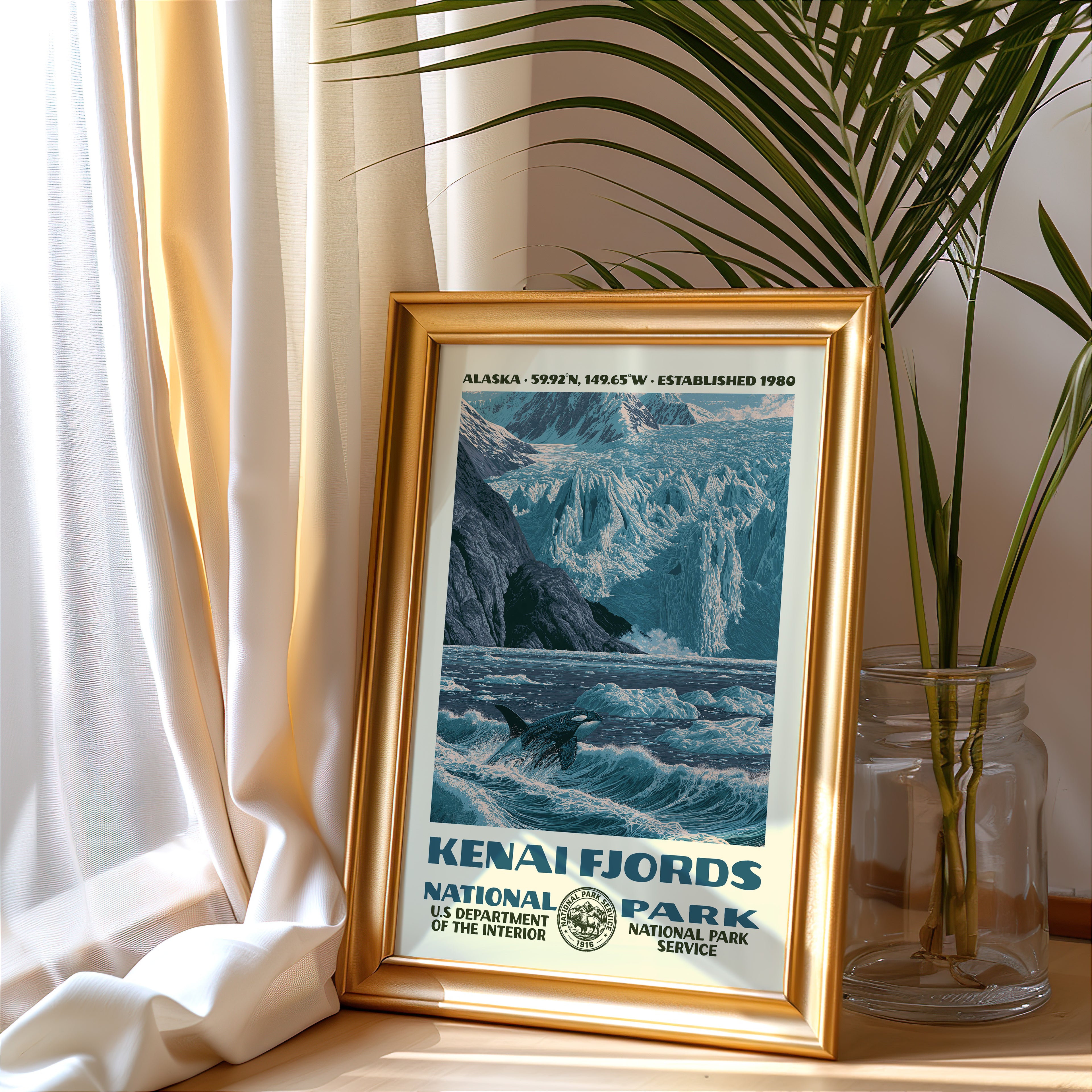 Kenai Fjords National Park Vintage WPA Art