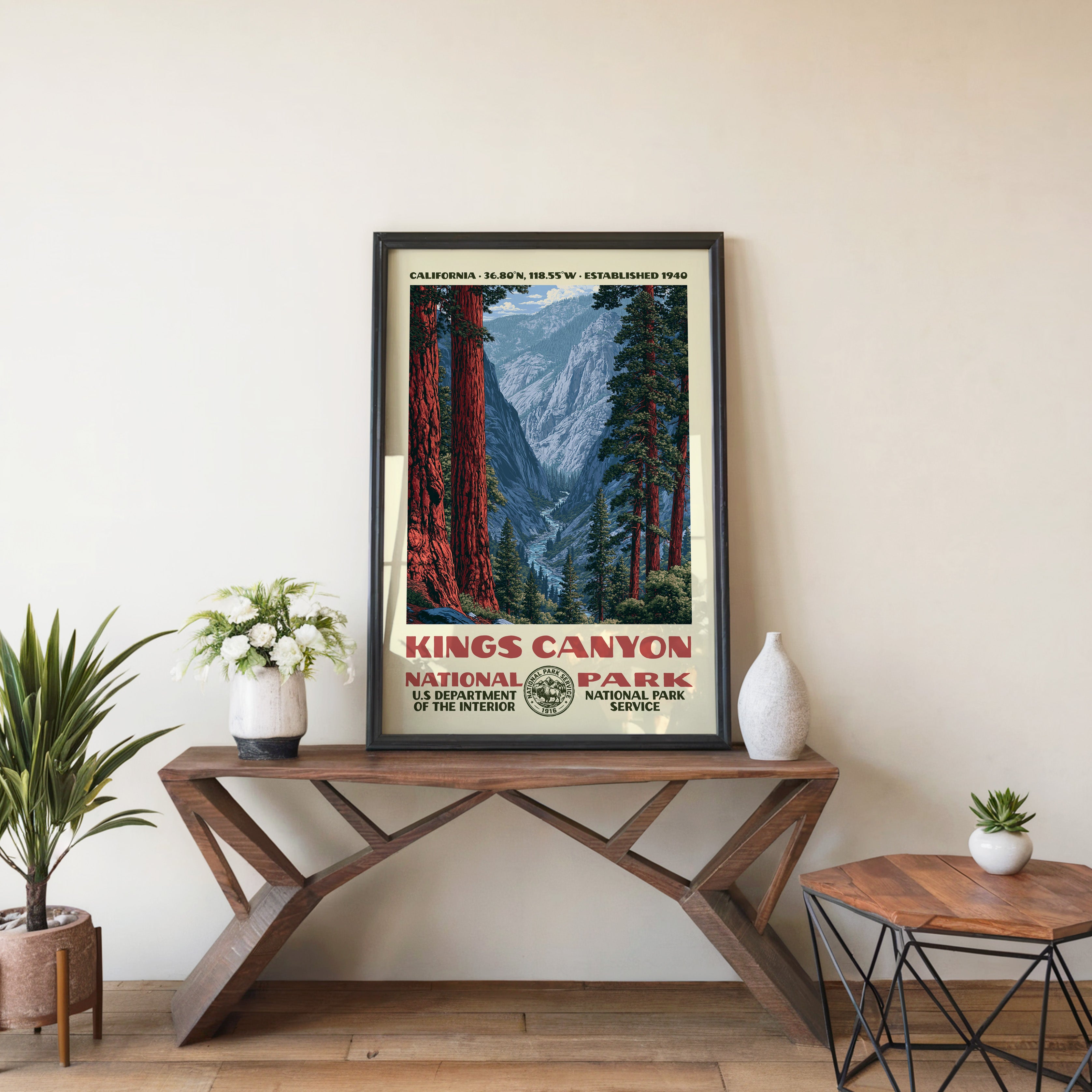 Kings Canyon National Park Vintage WPA Art