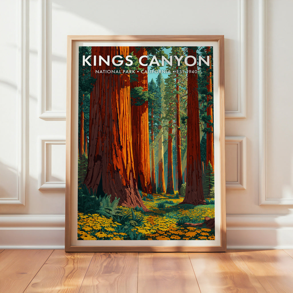 Retro Kings Canyon National Park Print