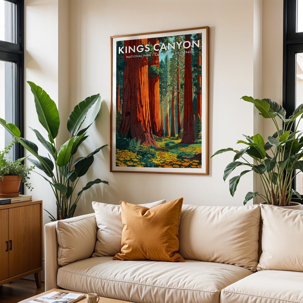 Retro Kings Canyon National Park Print