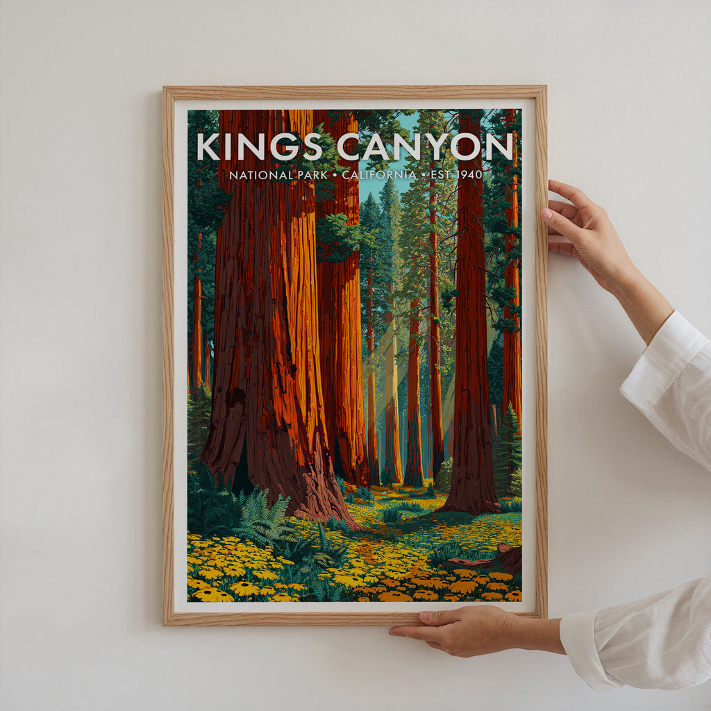 Retro Kings Canyon National Park Print