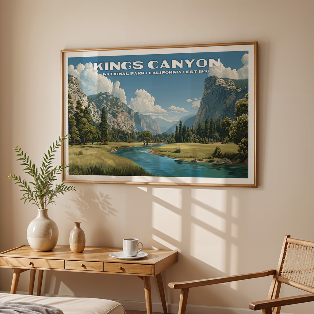 Kings Canyon National Park Horizontal Vintage Art