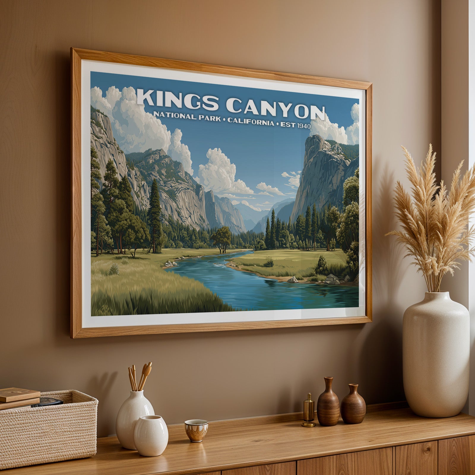 Kings Canyon National Park Horizontal Vintage Art