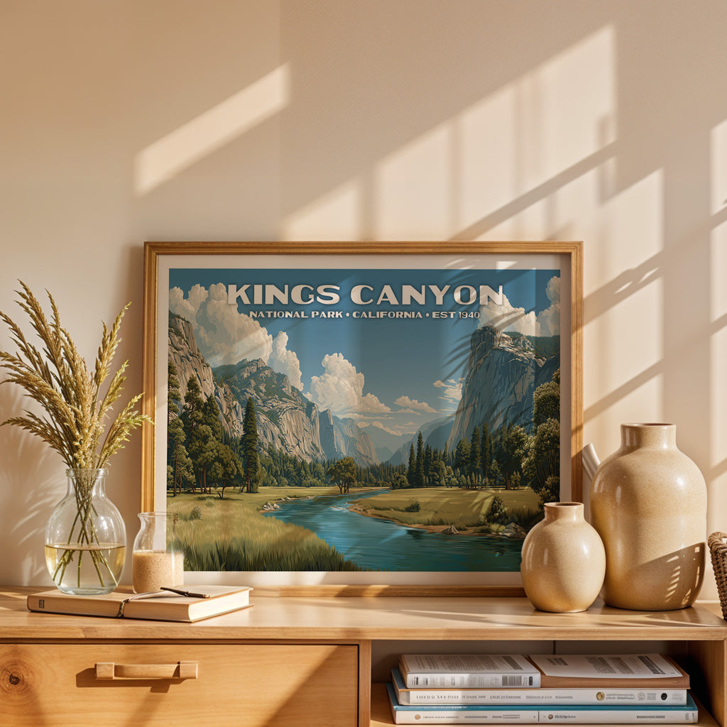 Kings Canyon National Park Horizontal Vintage Art