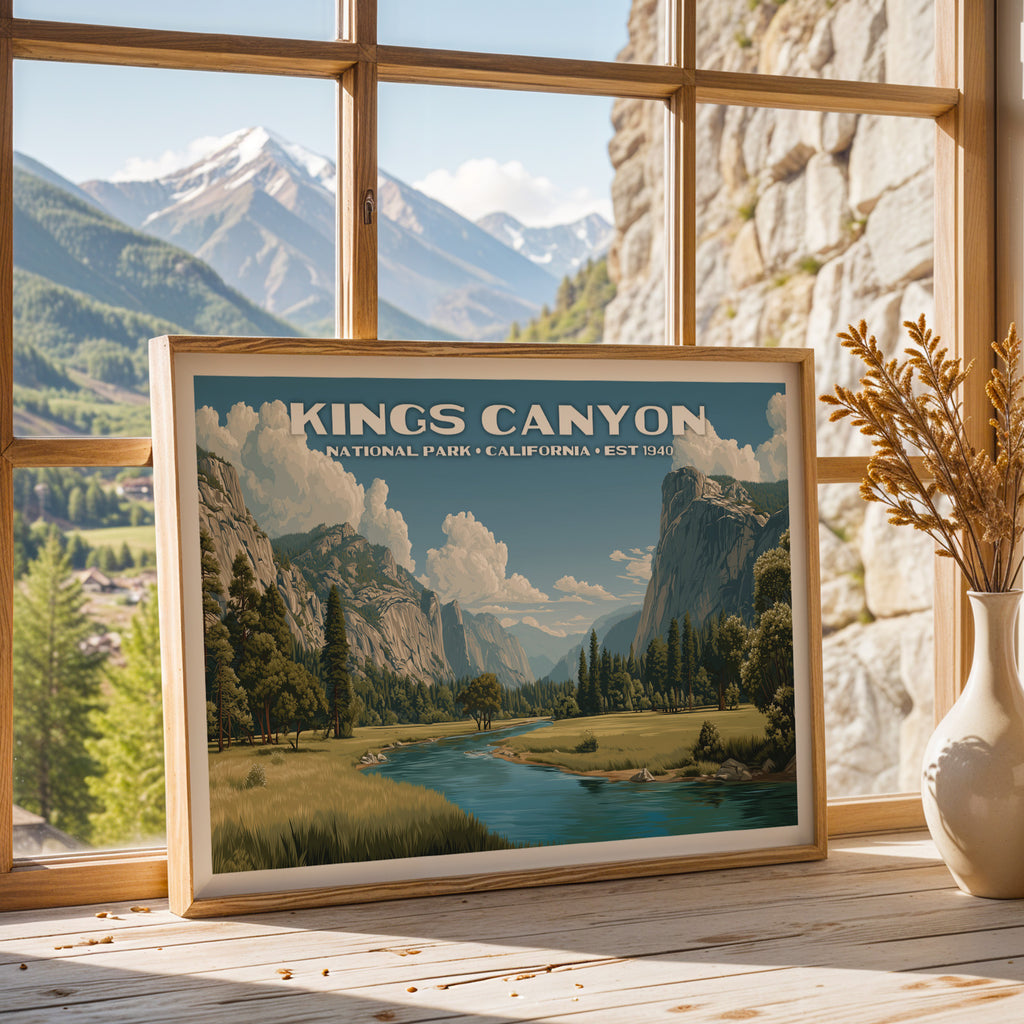 Kings Canyon National Park Horizontal Vintage Art