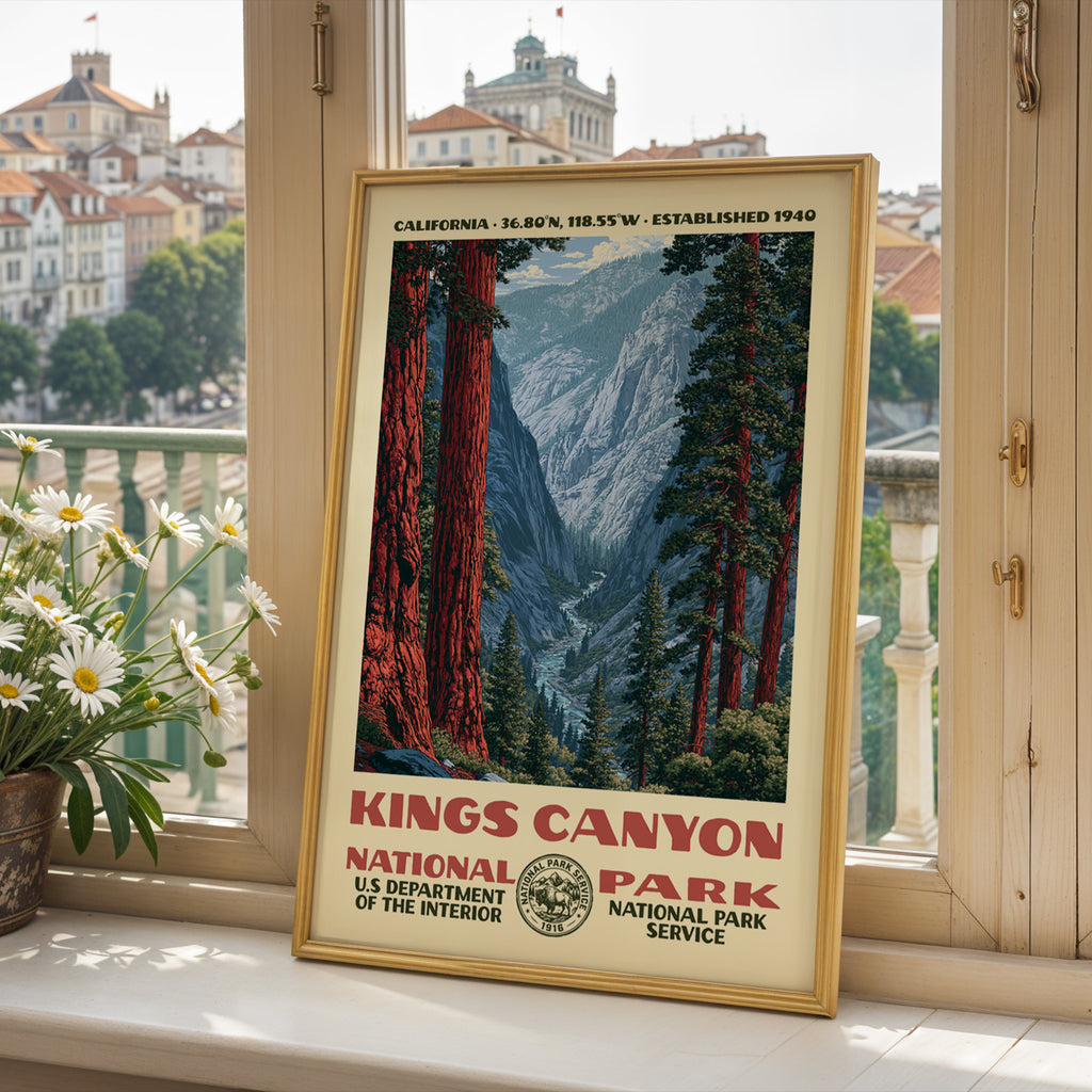 Kings Canyon National Park Vintage WPA Art