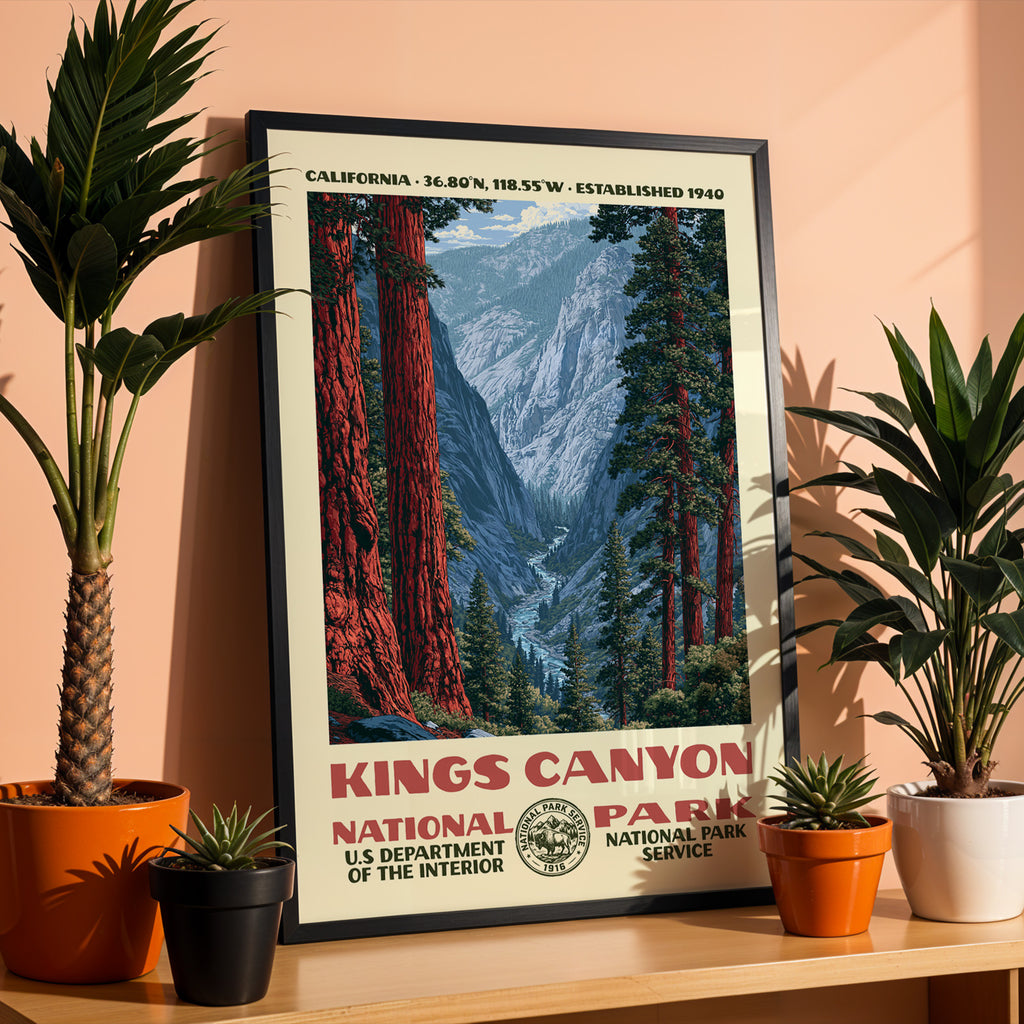 Kings Canyon National Park Vintage WPA Art