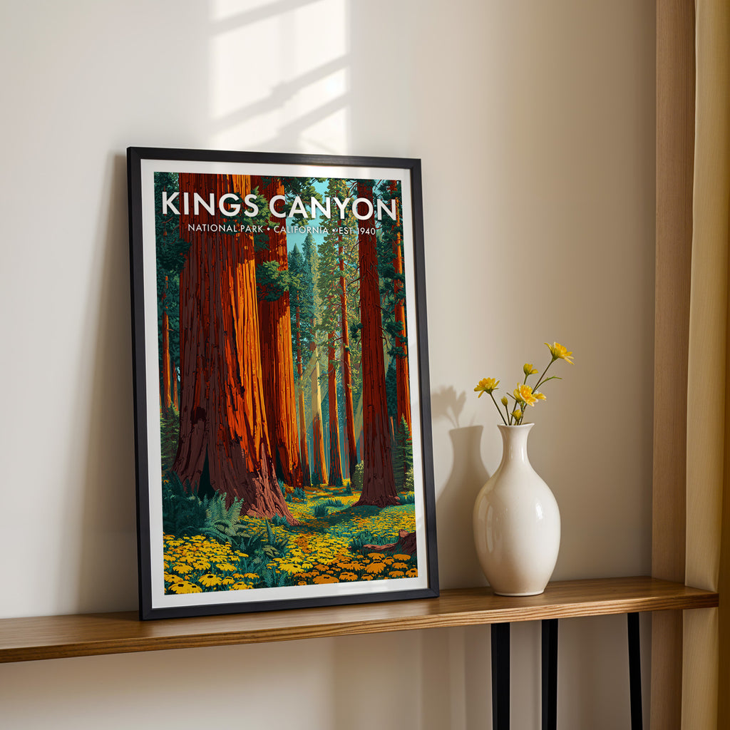 Retro Kings Canyon National Park Print