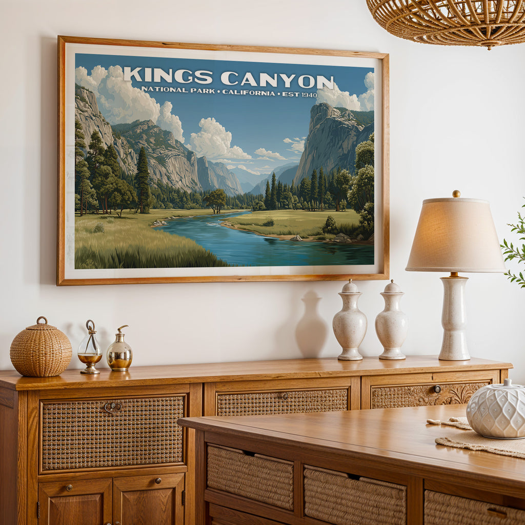 Kings Canyon National Park Horizontal Vintage Art