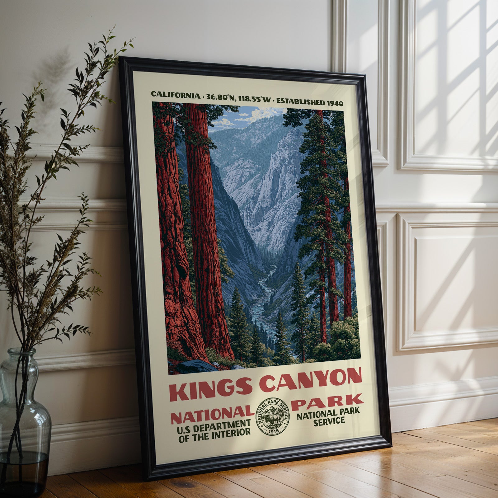 Kings Canyon National Park Vintage WPA Art