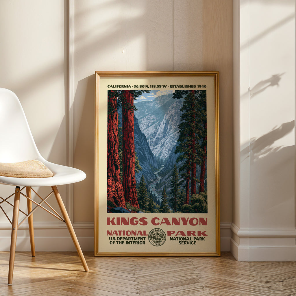 Kings Canyon National Park Vintage WPA Art