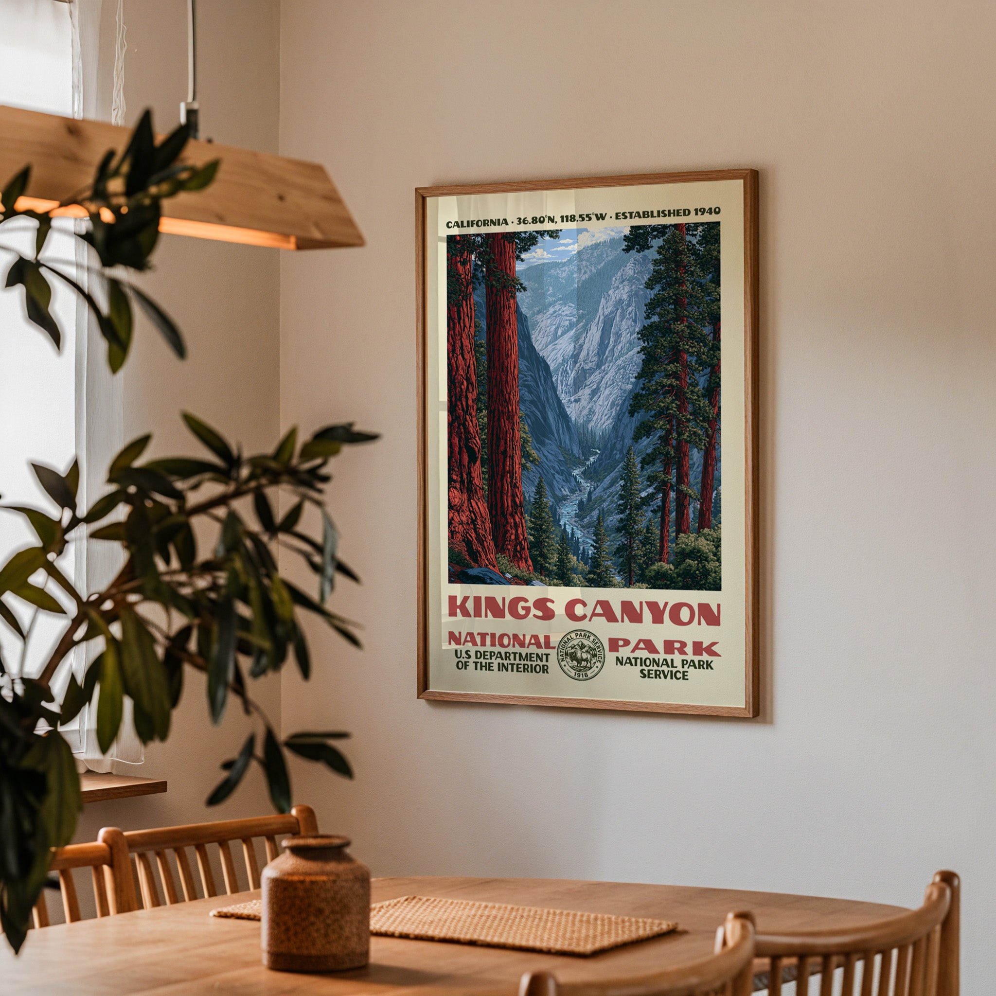 Kings Canyon National Park Vintage WPA Art