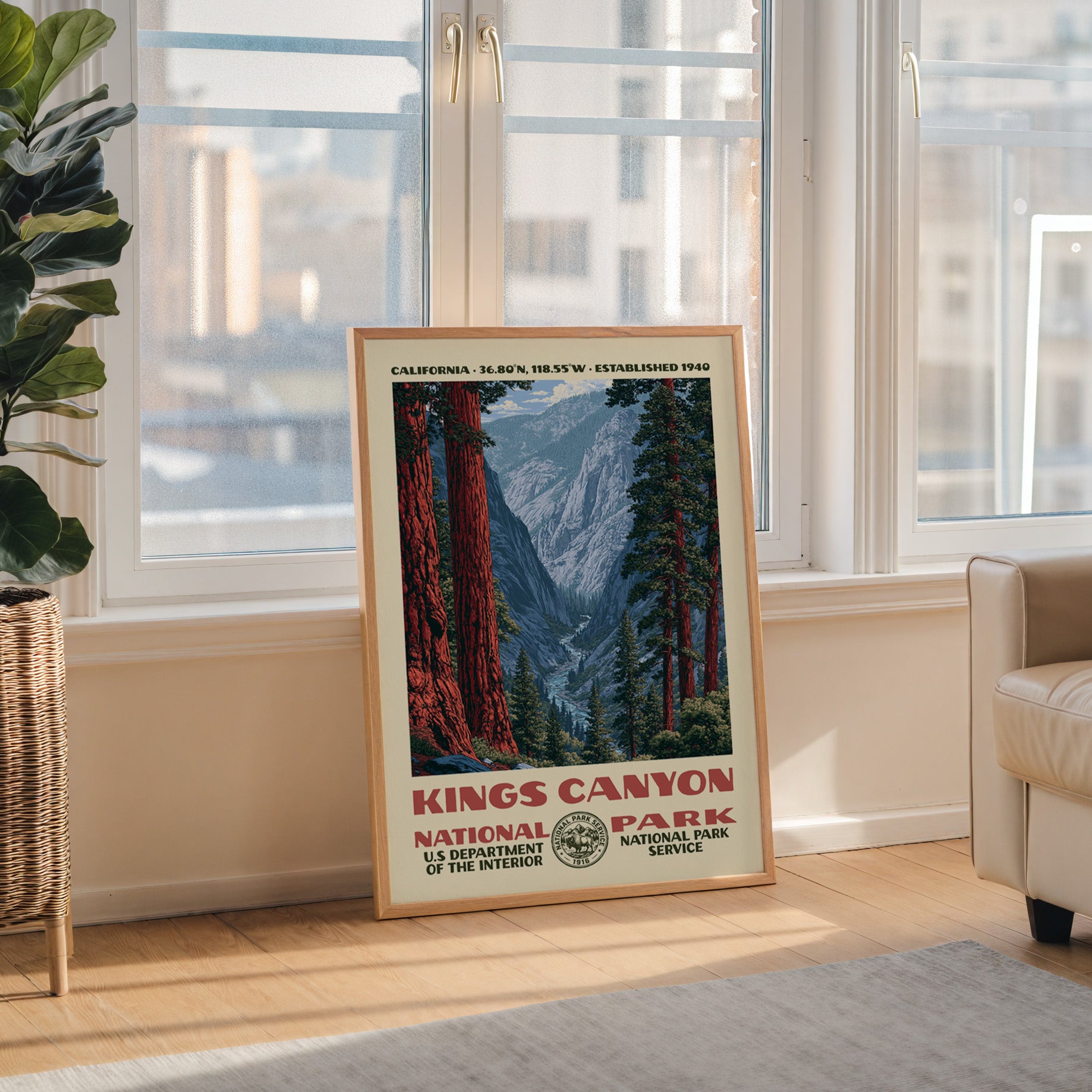 Kings Canyon National Park Vintage WPA Art