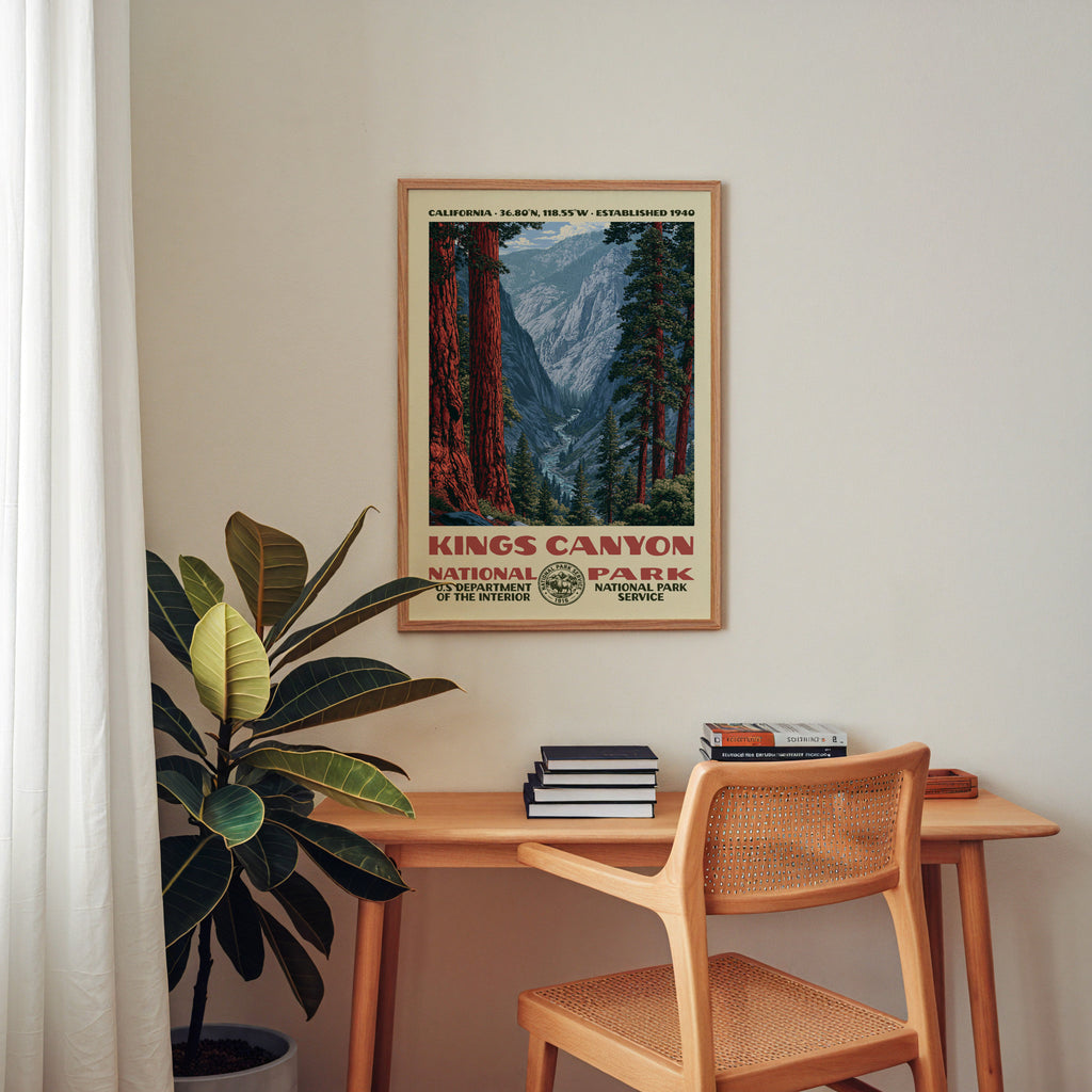 Kings Canyon National Park Vintage WPA Art