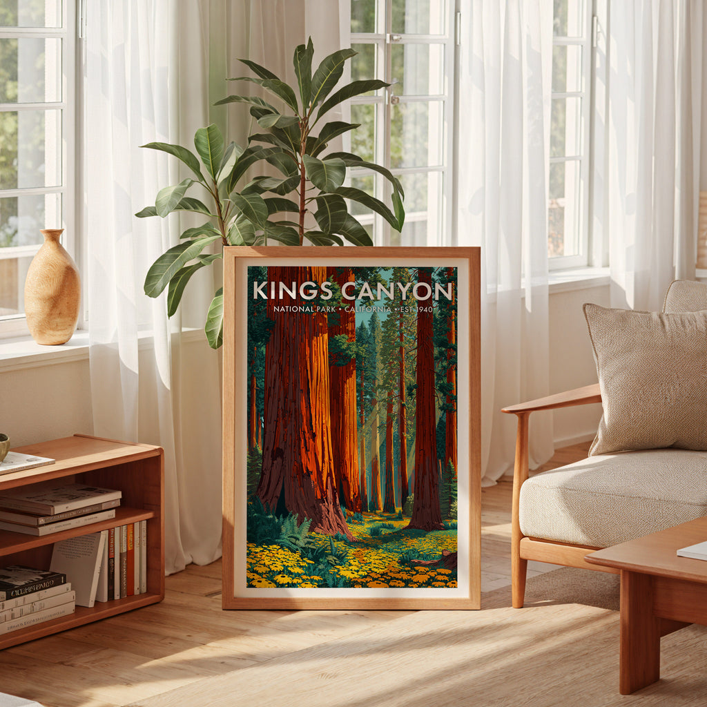 Retro Kings Canyon National Park Print
