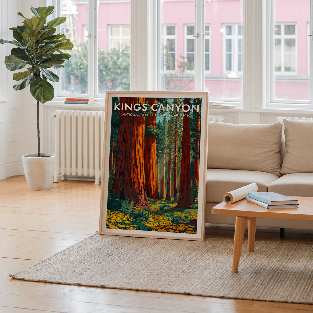 Retro Kings Canyon National Park Print