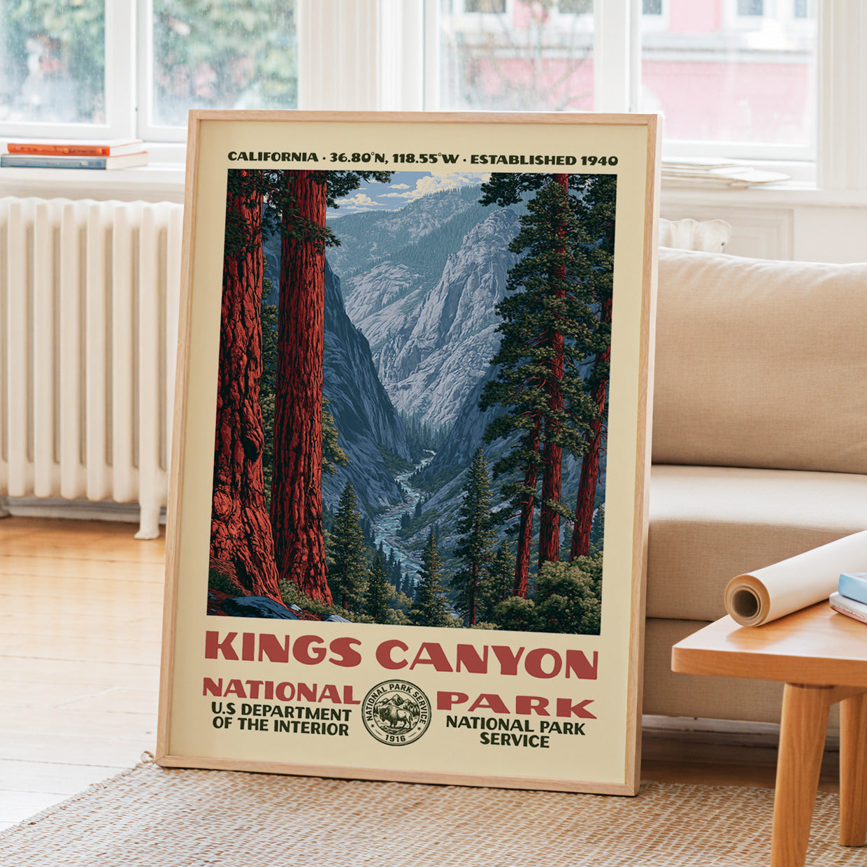 Kings Canyon National Park Vintage WPA Art