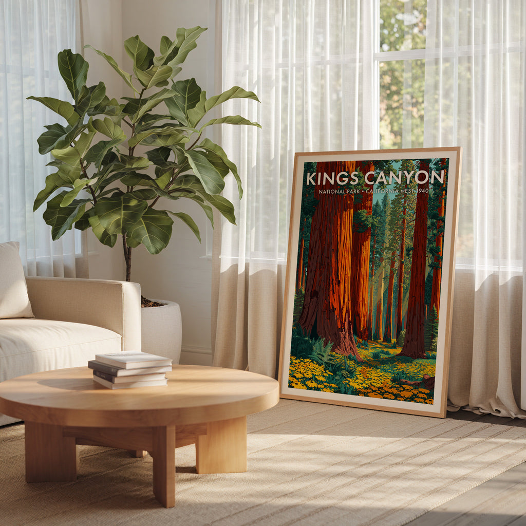 Retro Kings Canyon National Park Print