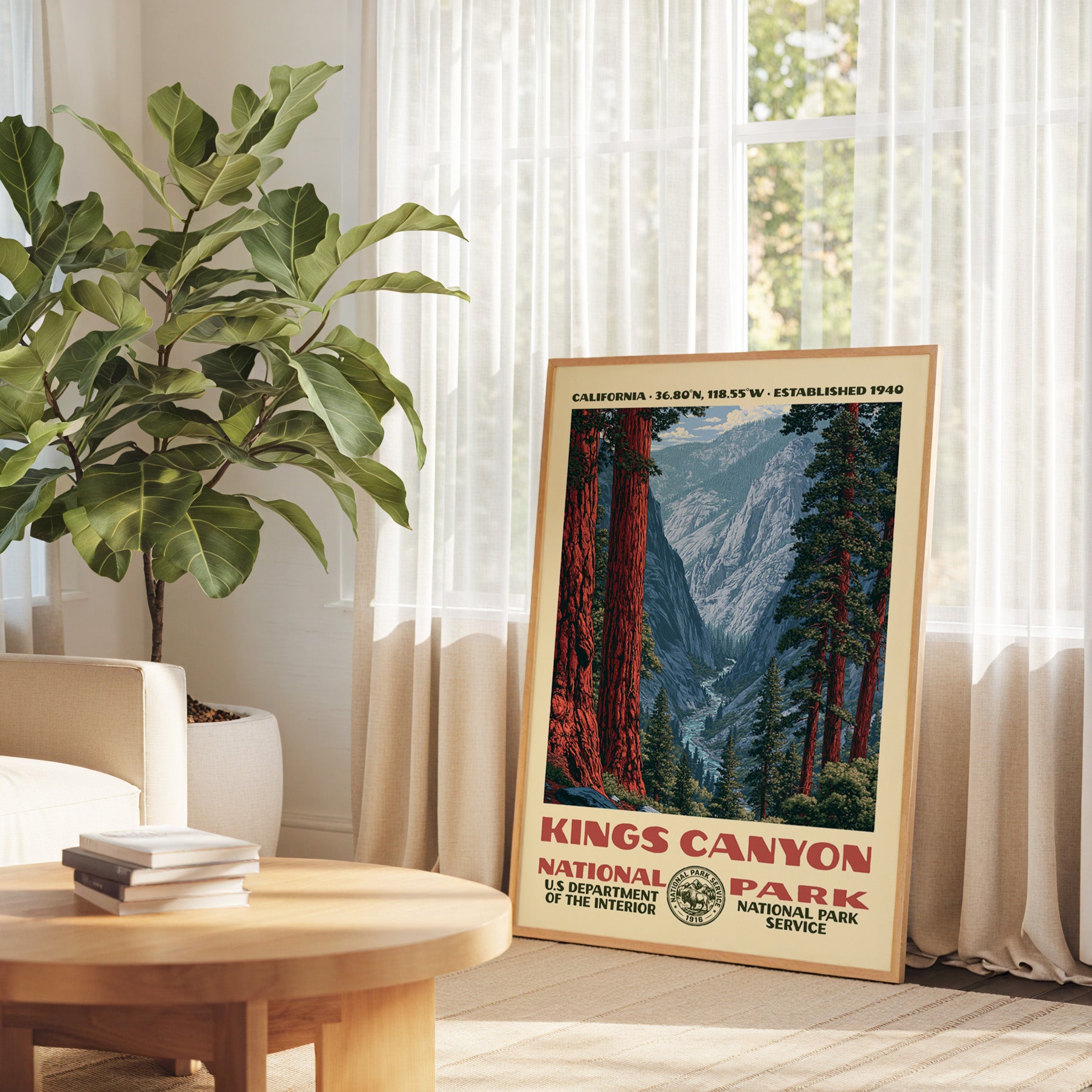 Kings Canyon National Park Vintage WPA Art
