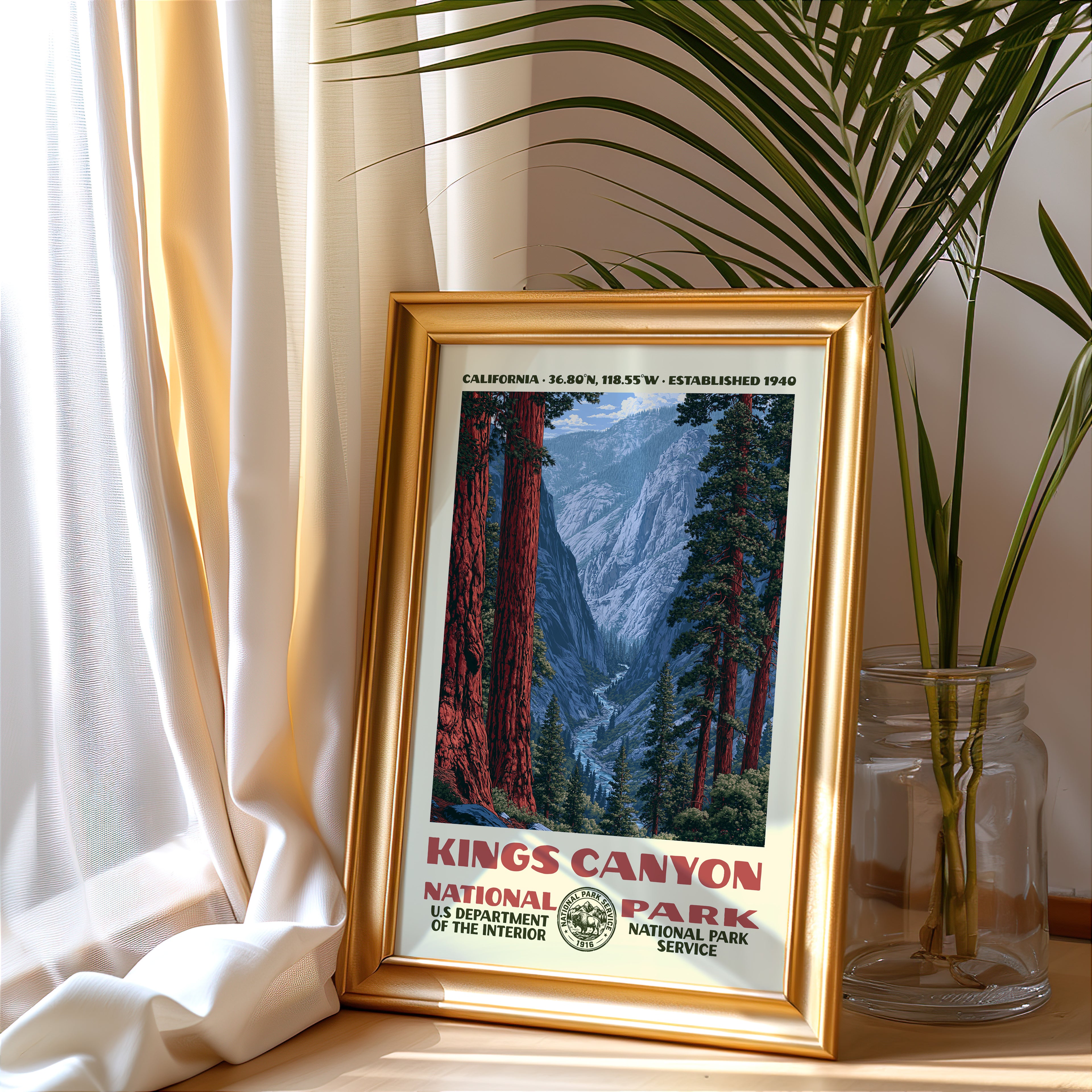 Kings Canyon National Park Vintage WPA Art