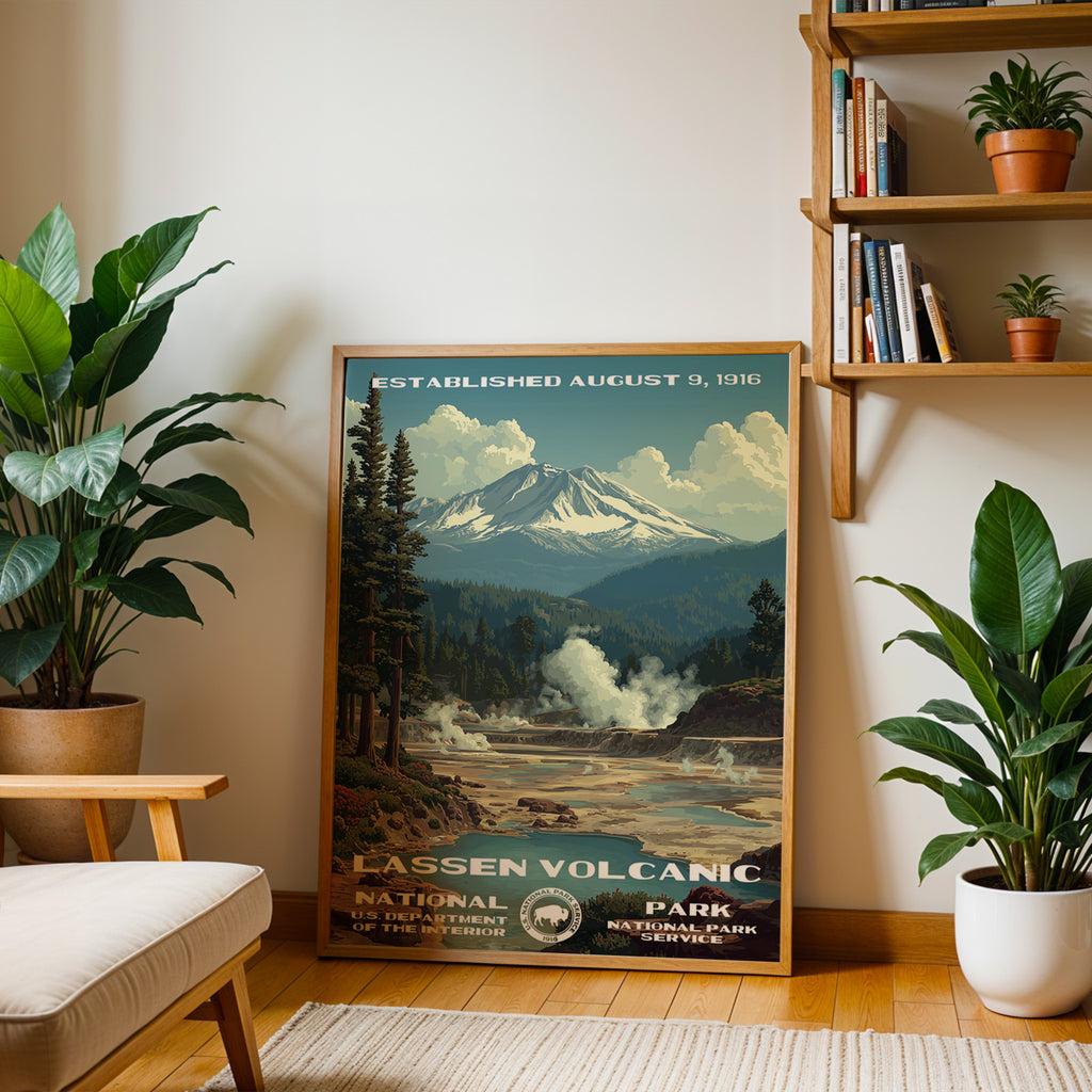 Lassen Volcanic National Park Vintage WPA