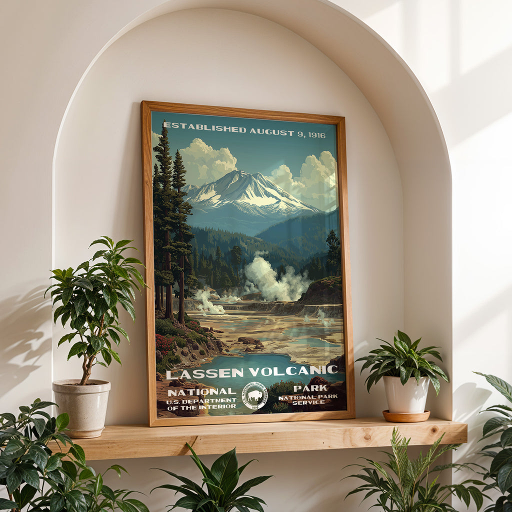 Lassen Volcanic National Park Vintage WPA