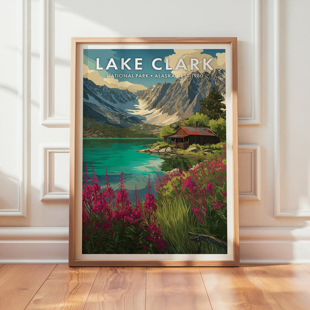 Retro Lake Clark National Park Print