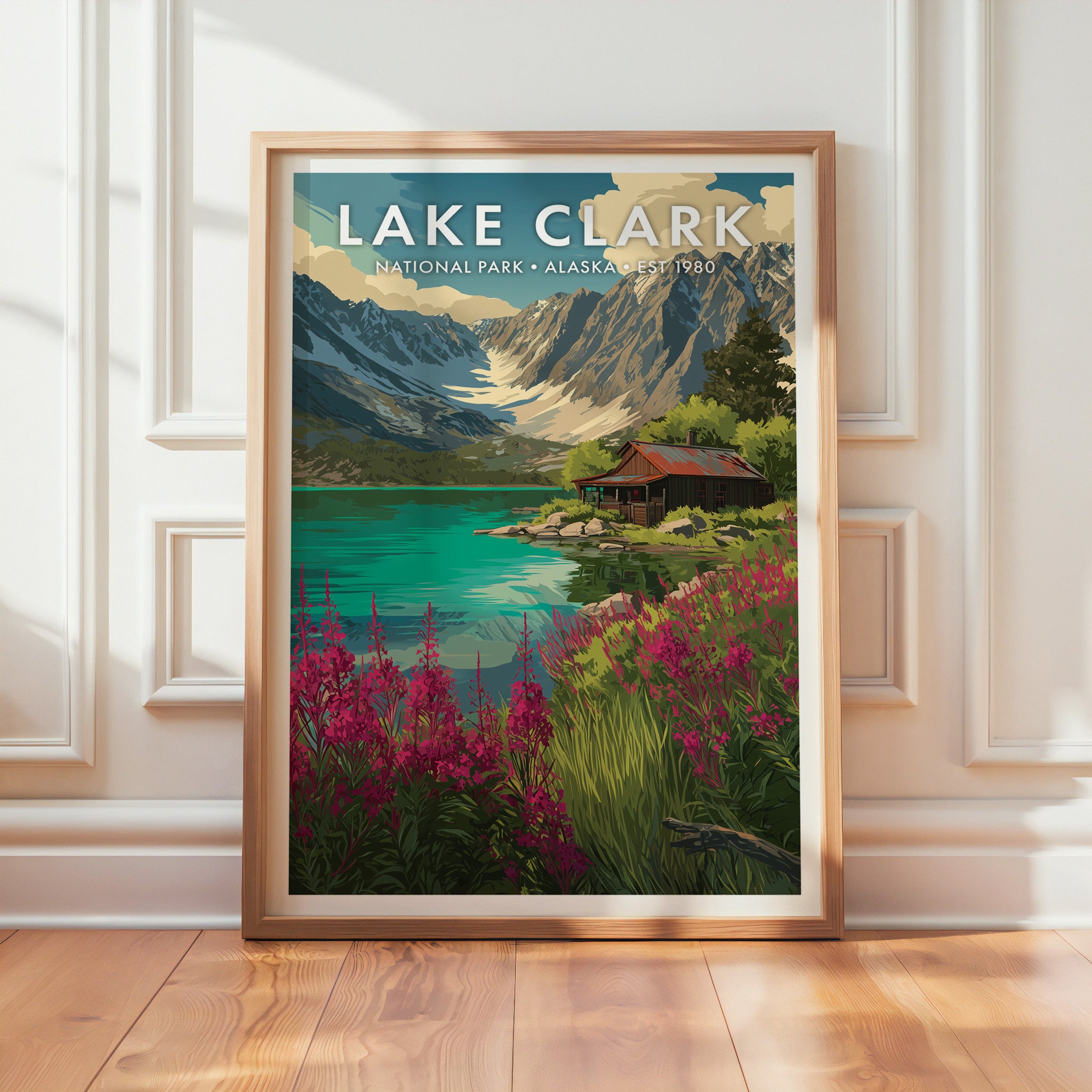 Retro Lake Clark National Park Print
