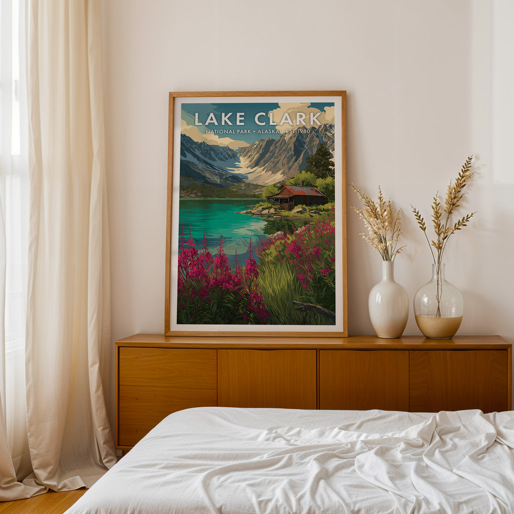 Retro Lake Clark National Park Print