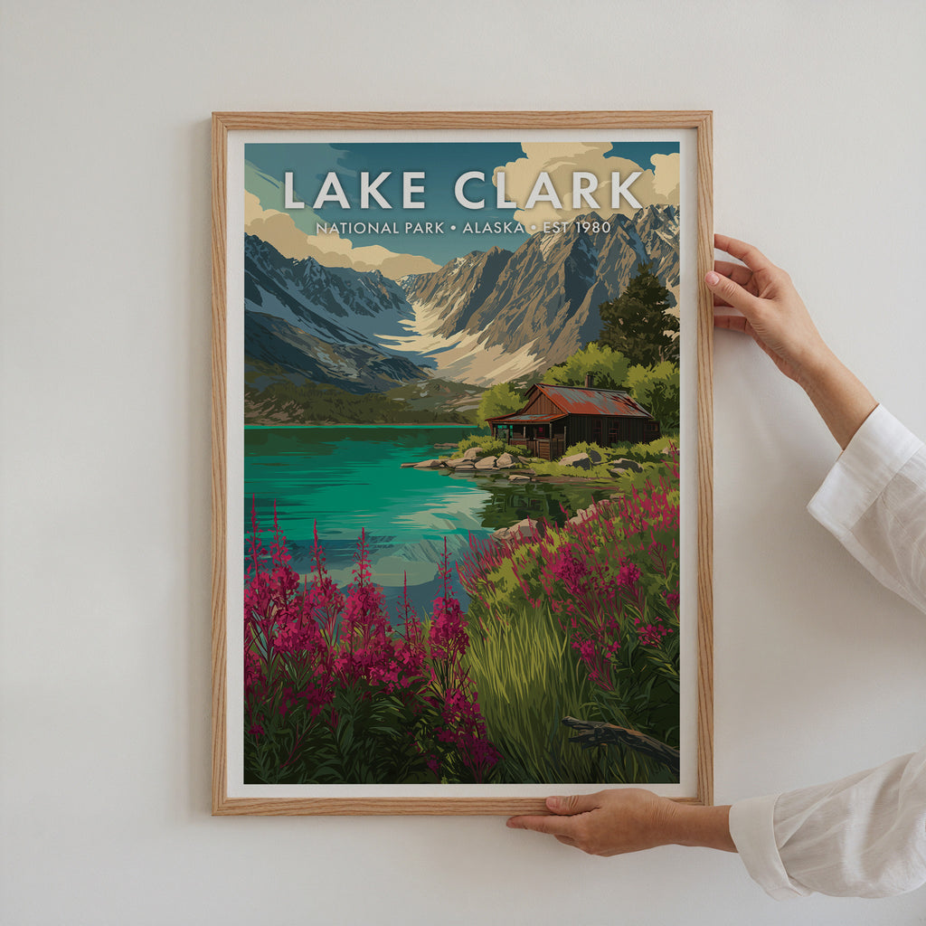 Retro Lake Clark National Park Print