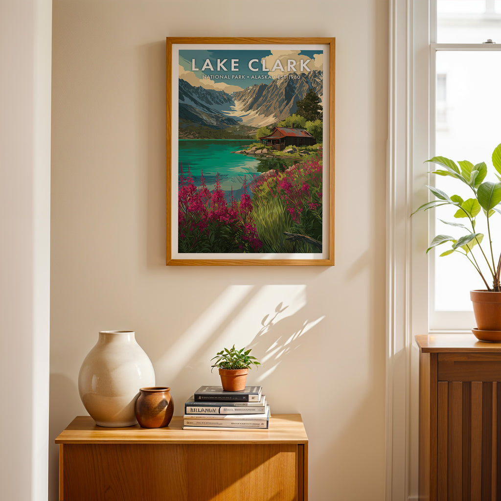Retro Lake Clark National Park Print