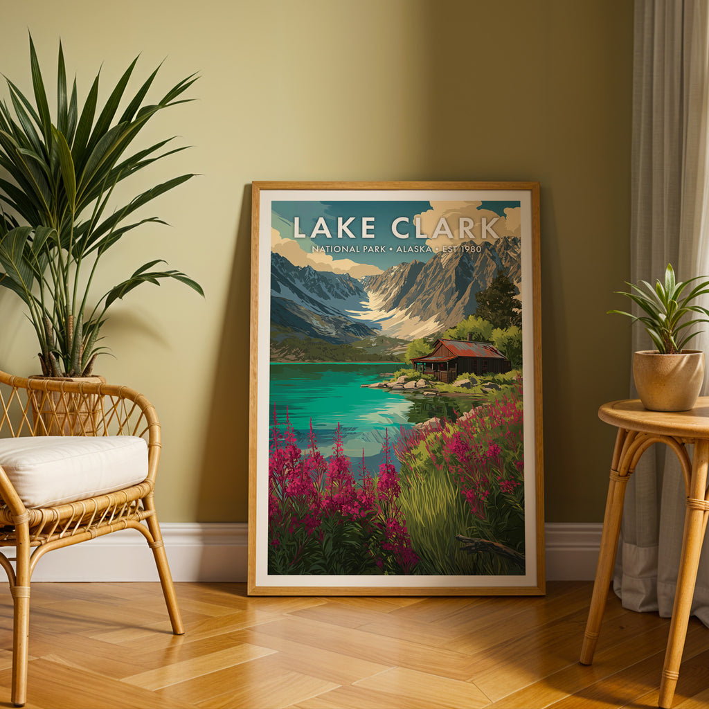 Retro Lake Clark National Park Print