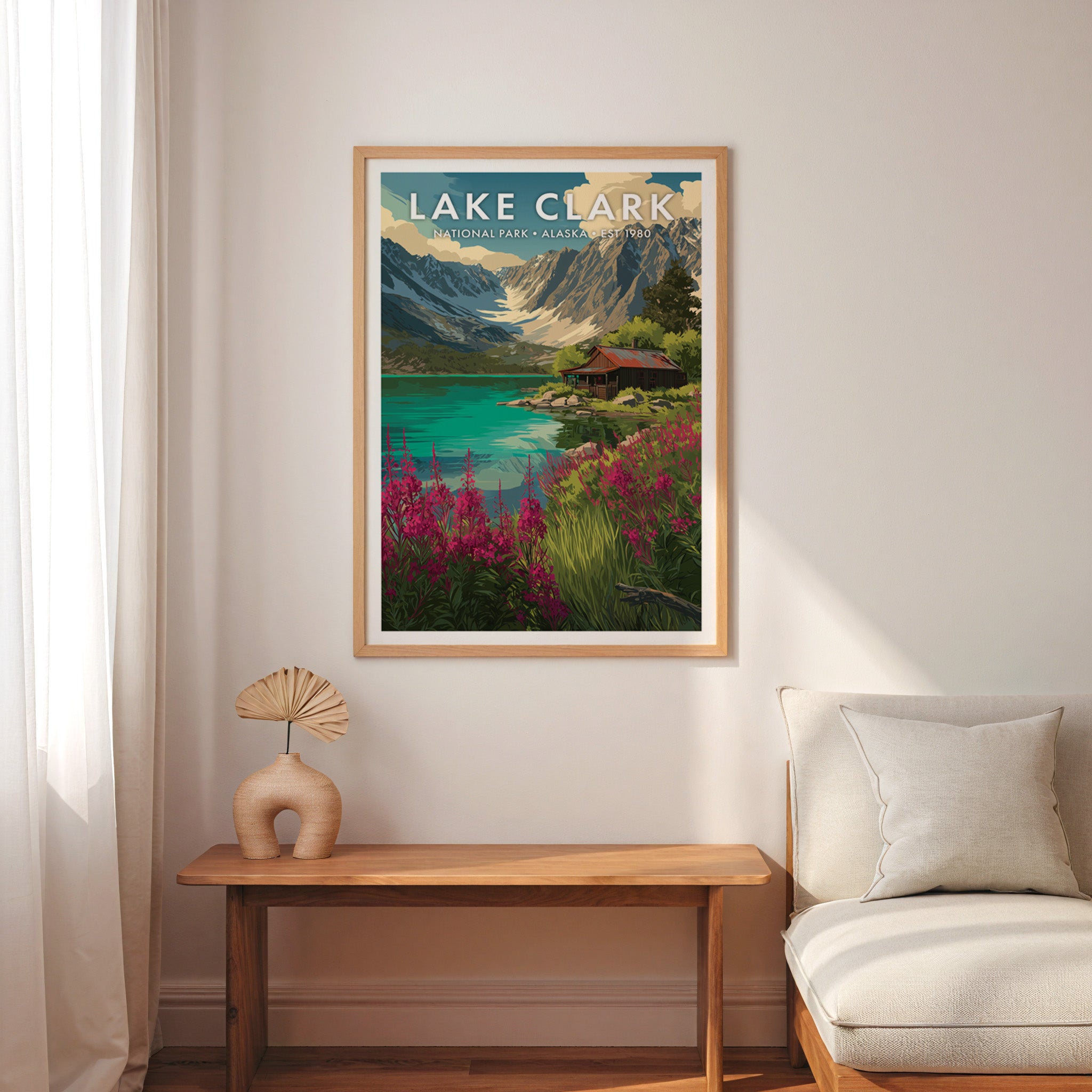 Retro Lake Clark National Park Print
