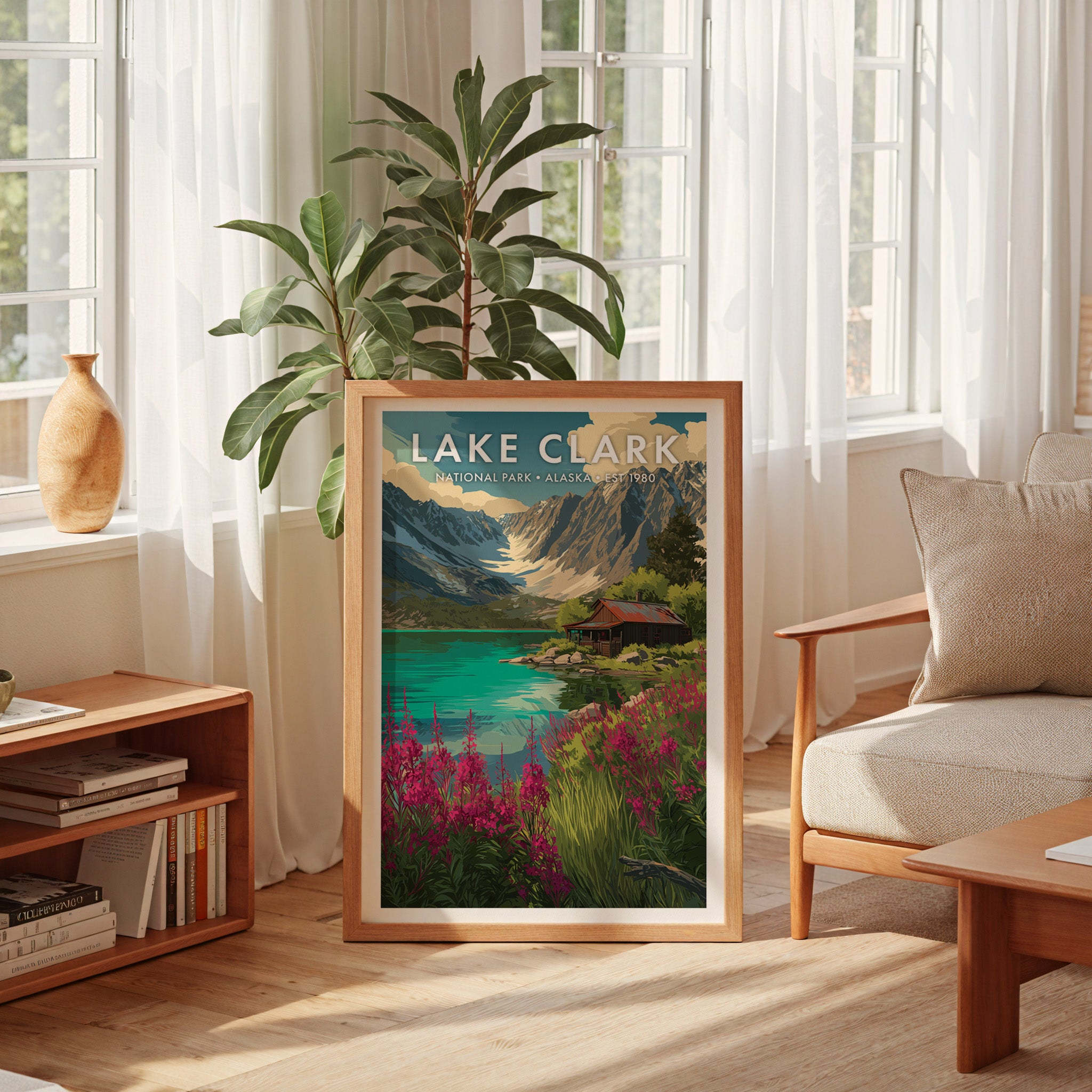 Retro Lake Clark National Park Print