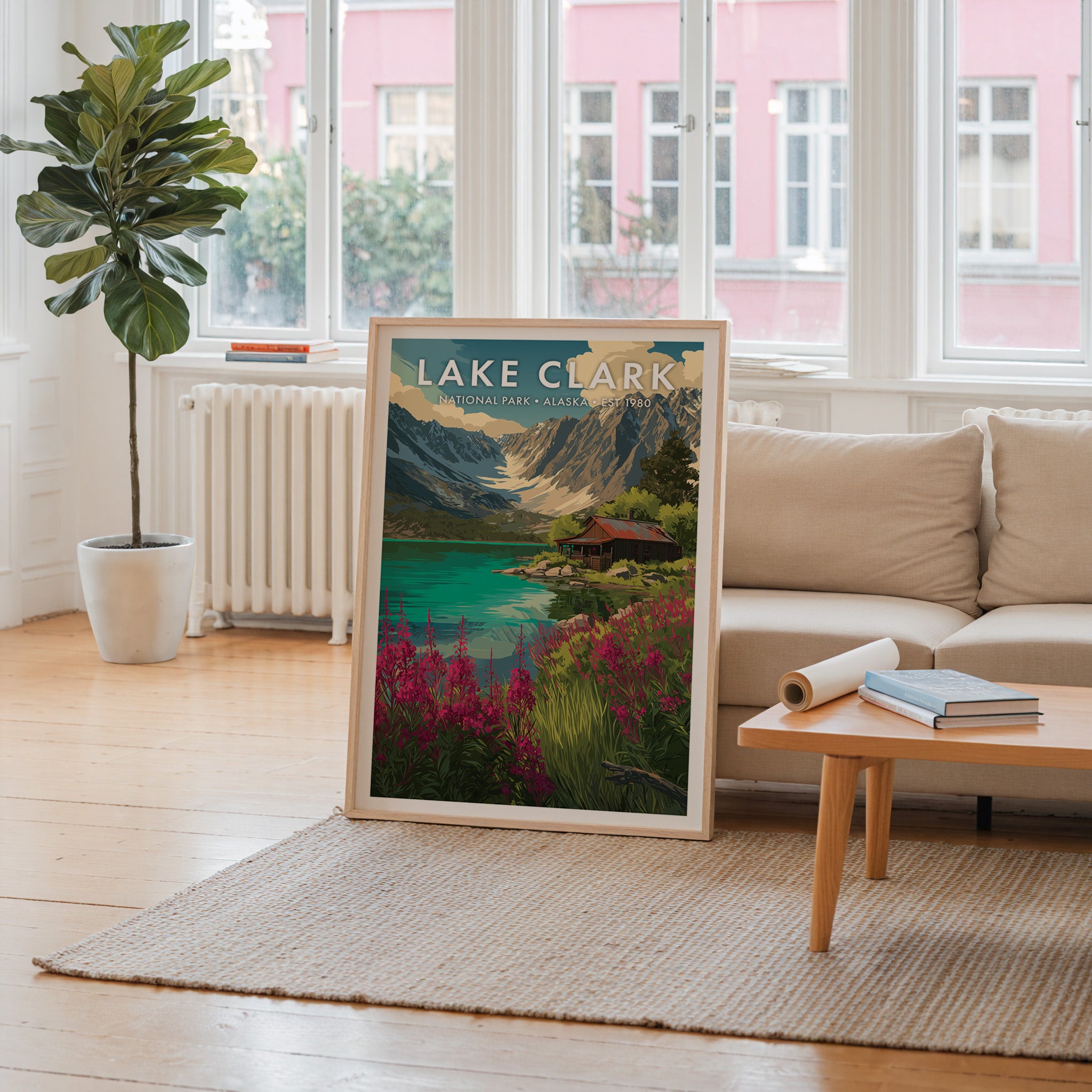 Retro Lake Clark National Park Print