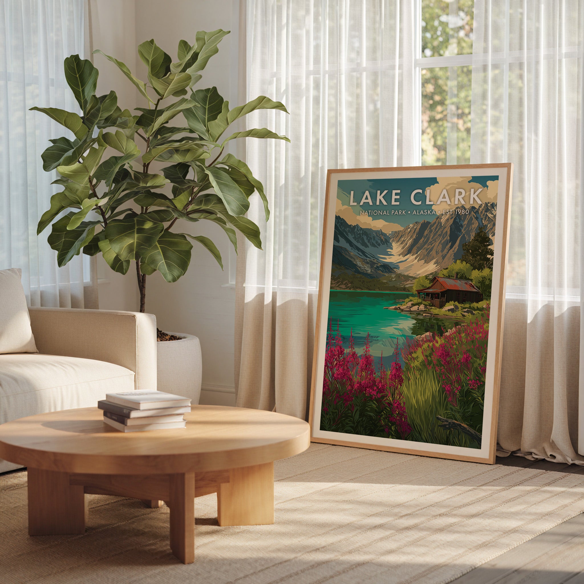 Retro Lake Clark National Park Print