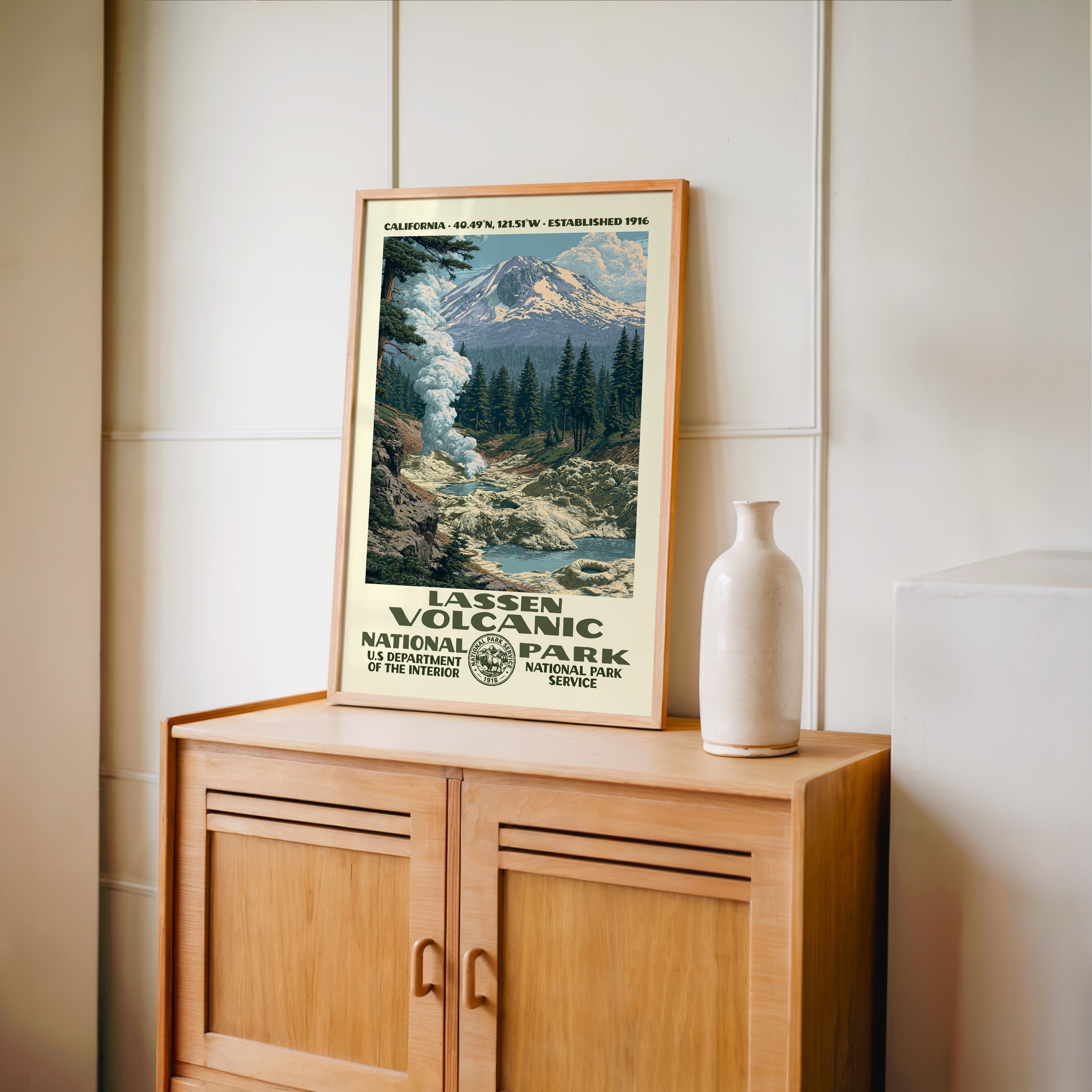 Lassen Volcanic National Park Vintage WPA Art