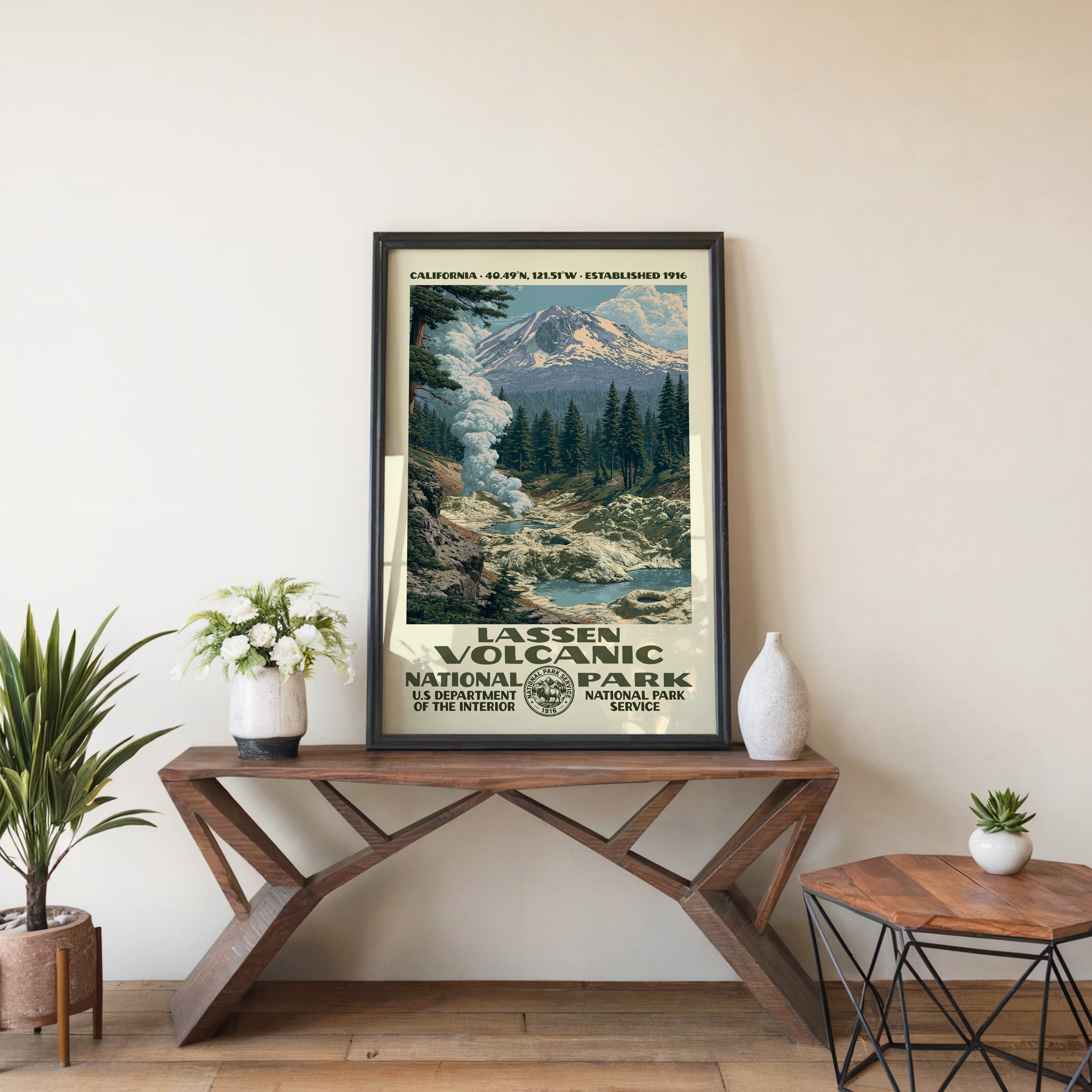 Lassen Volcanic National Park Vintage WPA Art