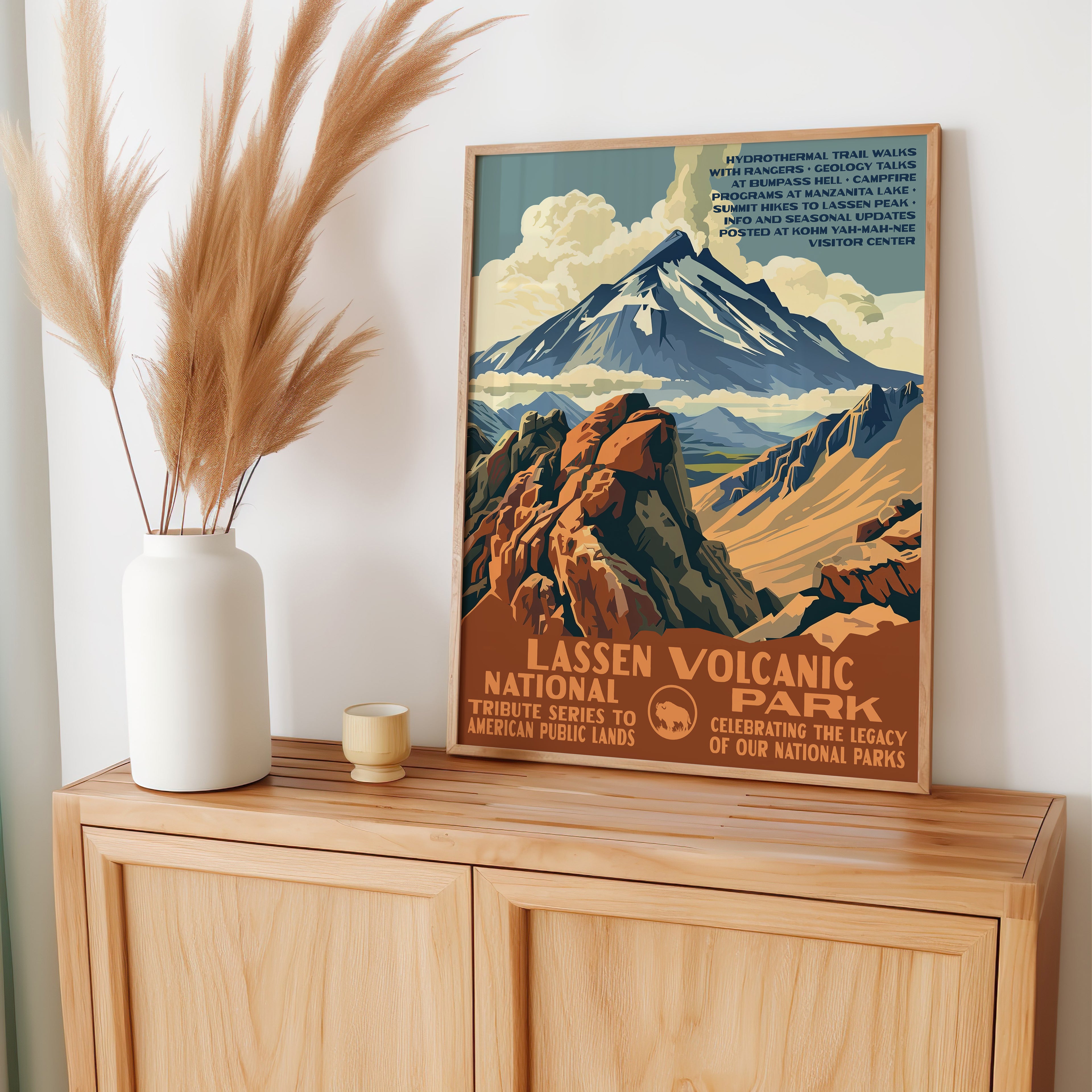 Lassen Volcanic National Park Vintage WPA Art