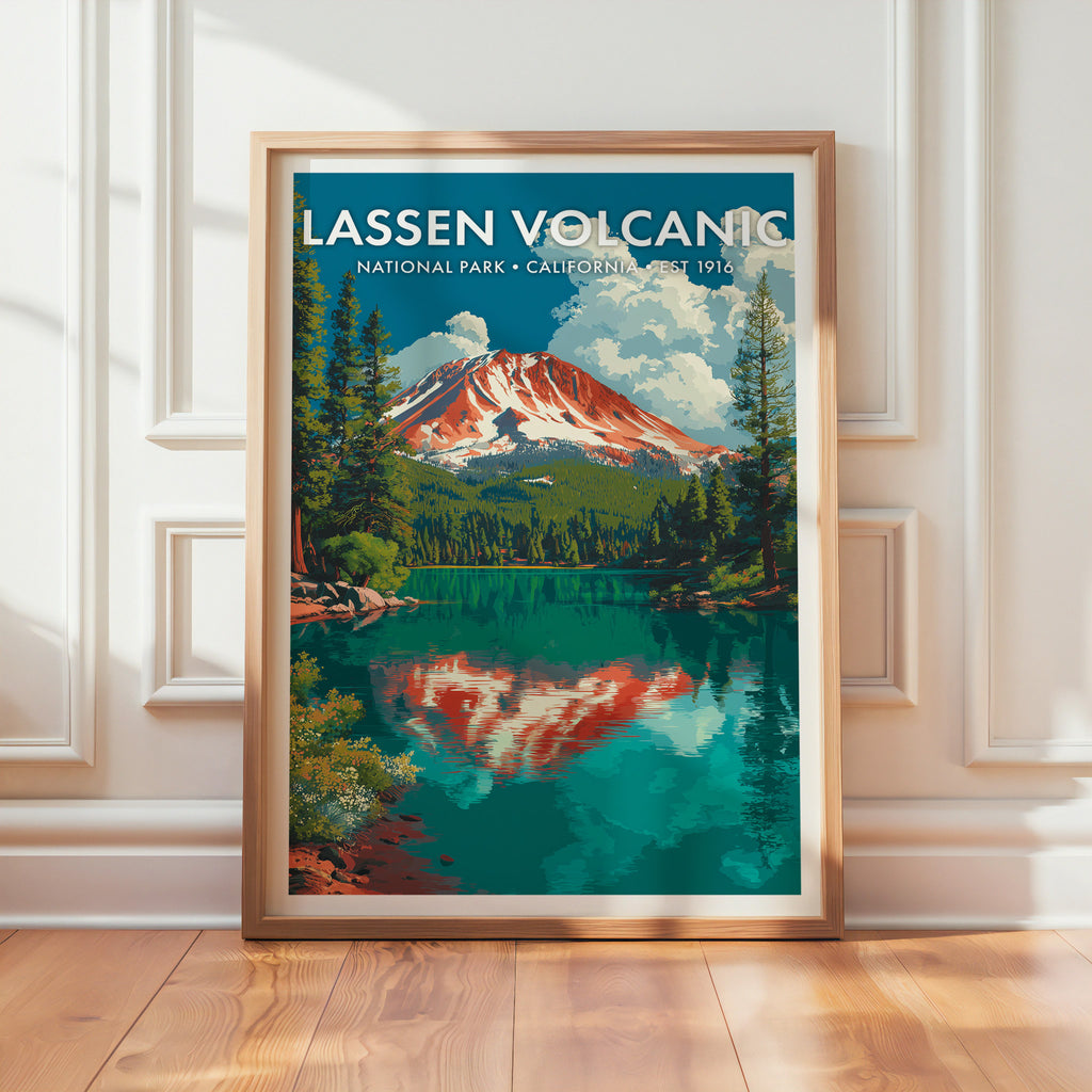 Retro Lassen Volcanic National Park Print