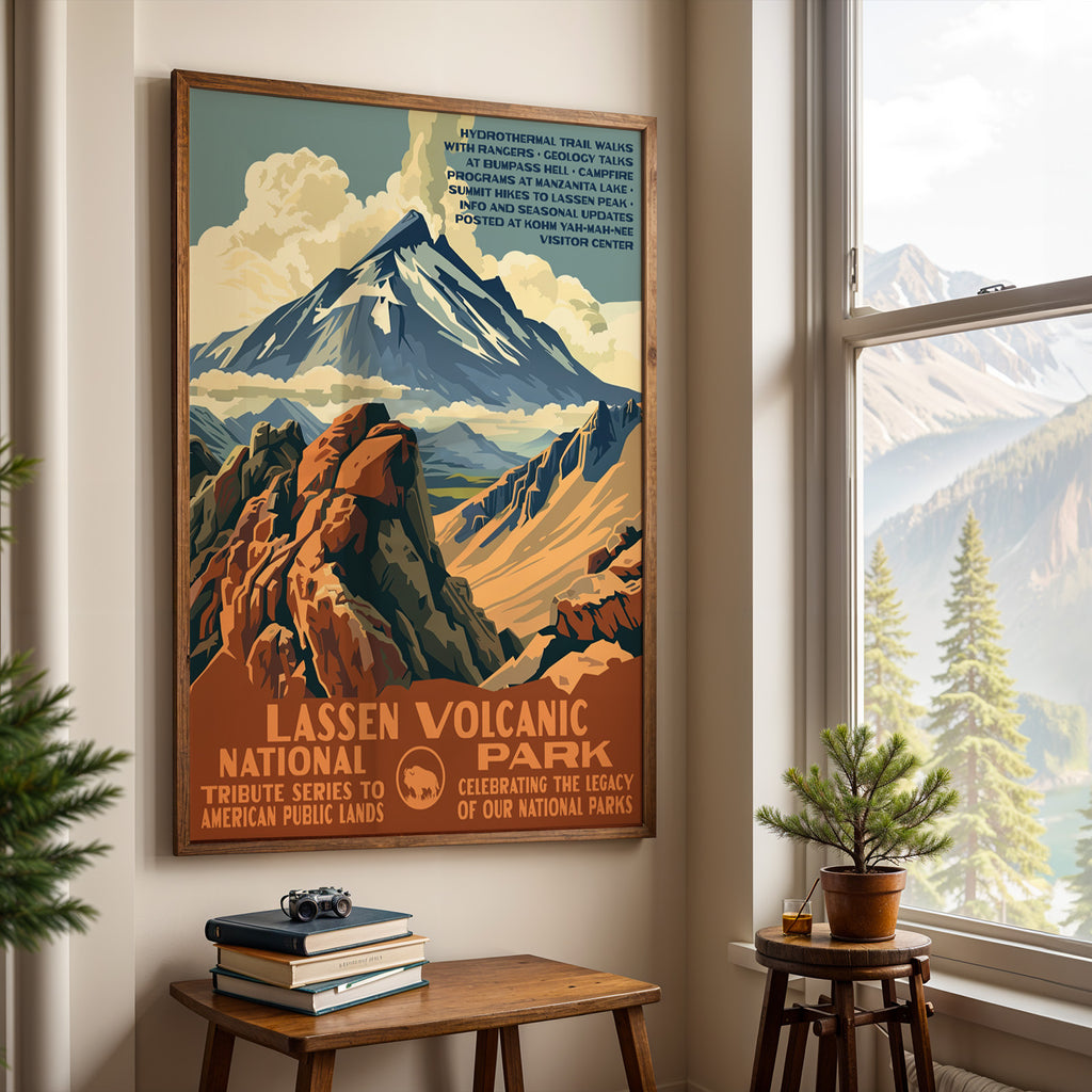 Lassen Volcanic National Park Vintage WPA Art