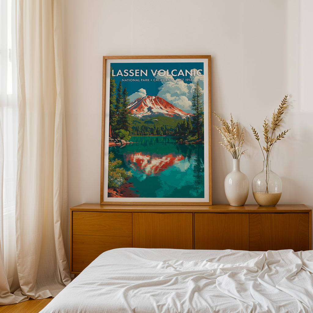 Retro Lassen Volcanic National Park Print