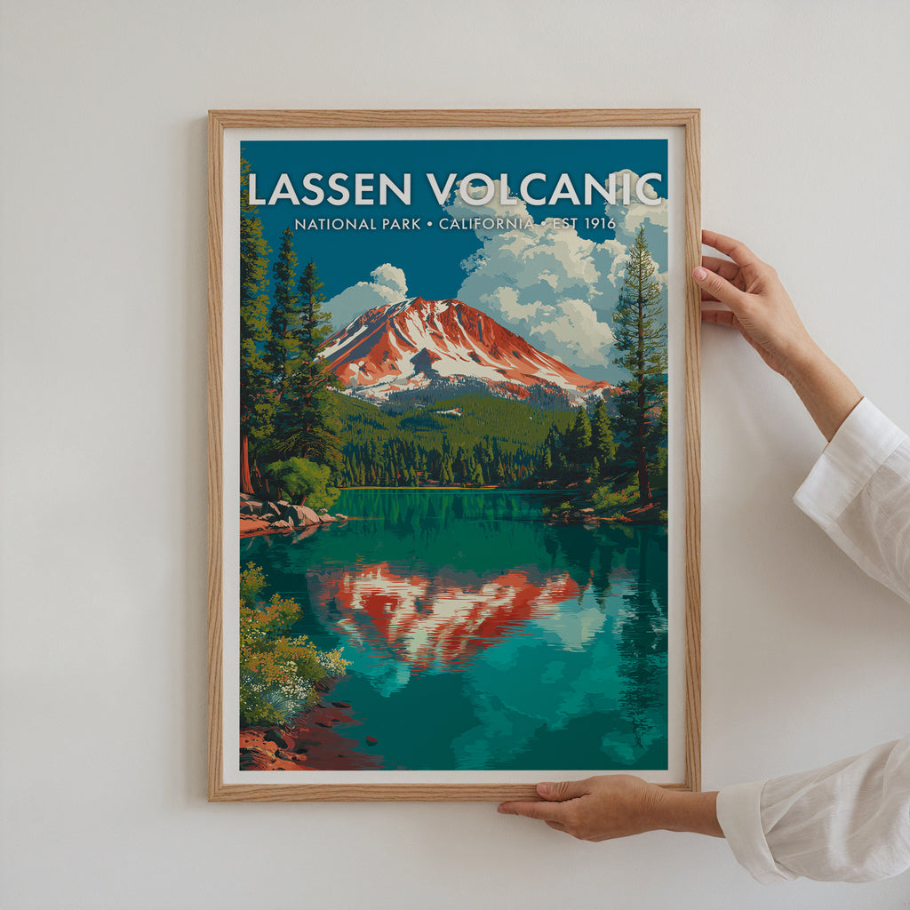 Retro Lassen Volcanic National Park Print