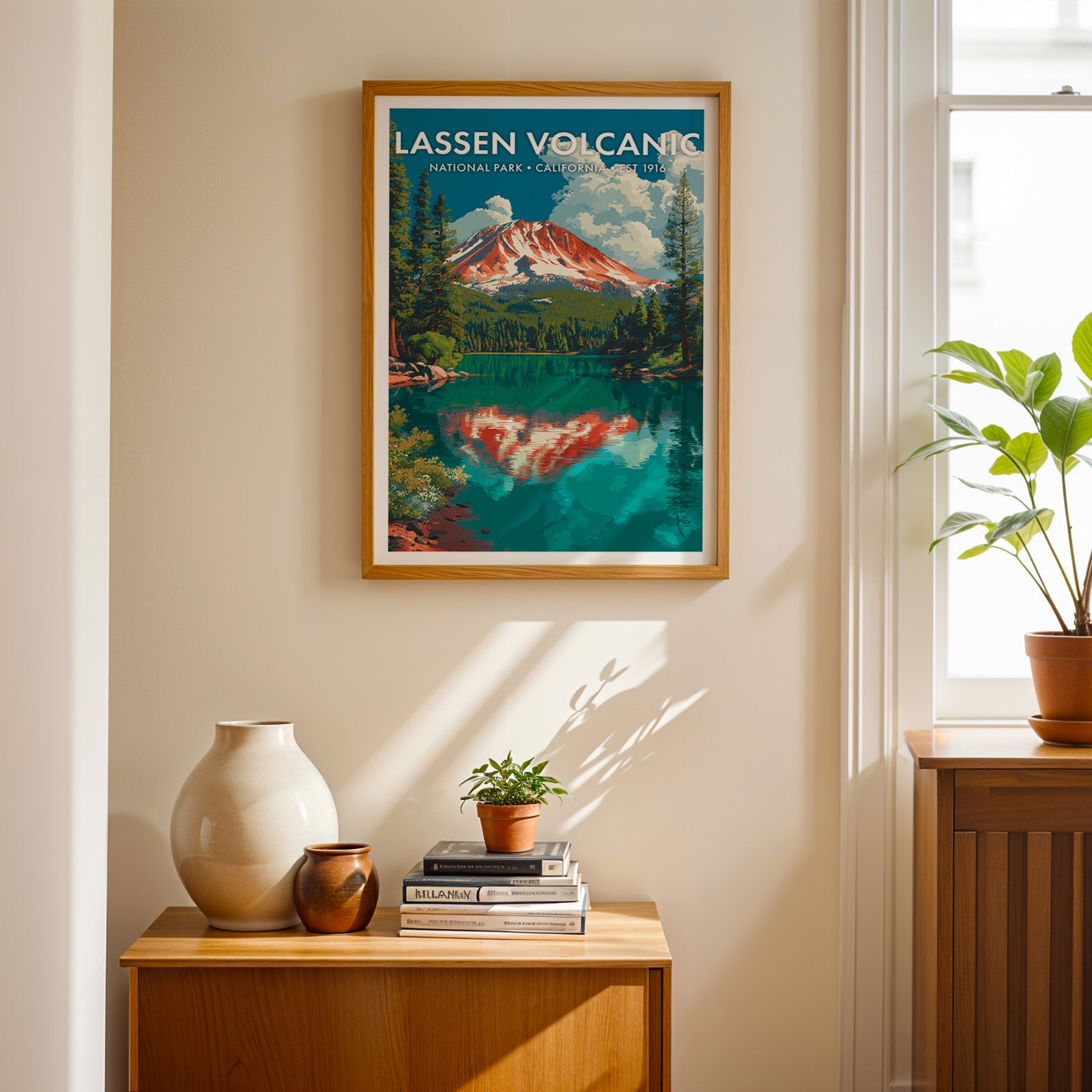 Retro Lassen Volcanic National Park Print