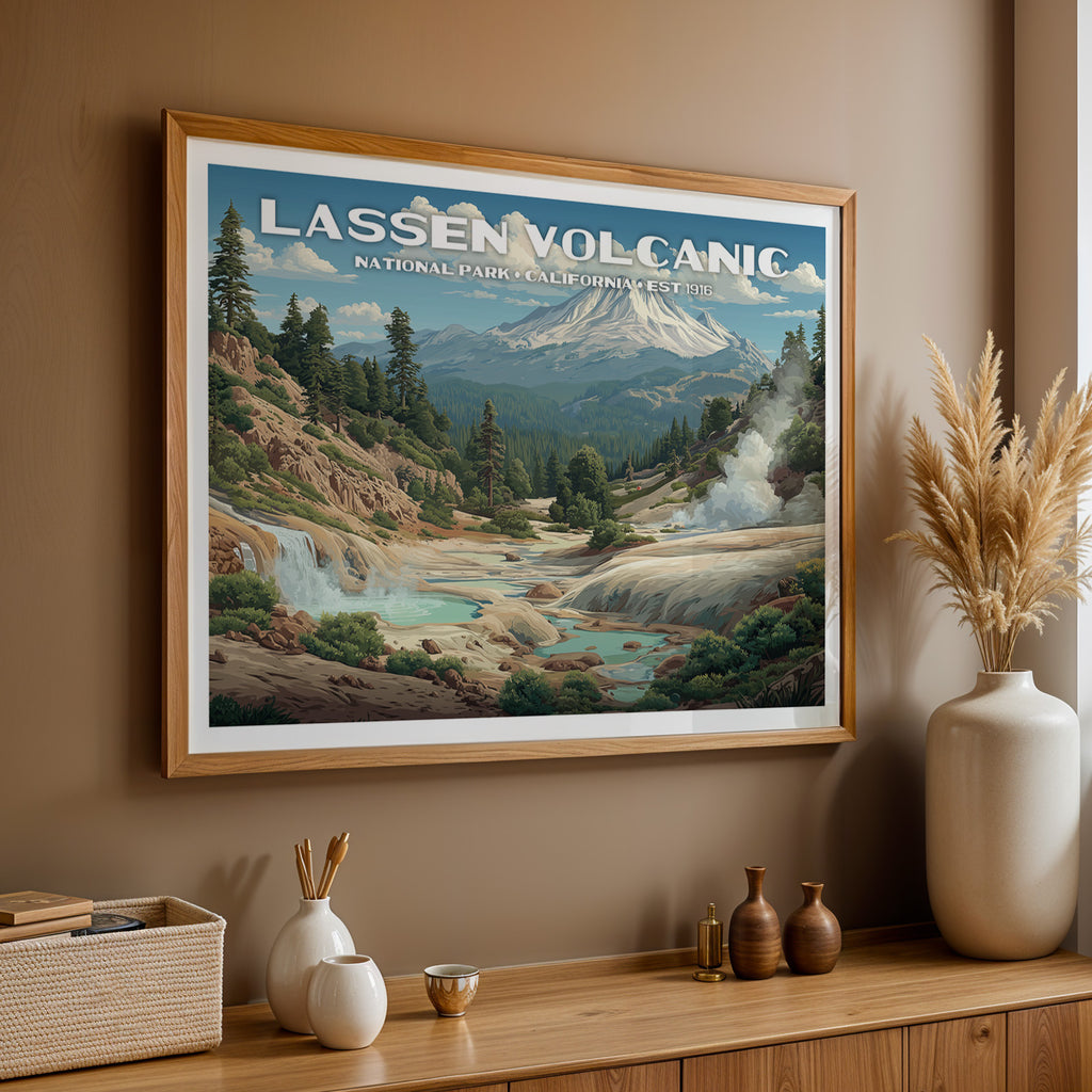 Lassen Volcanic National Park Horizontal Vintage Art
