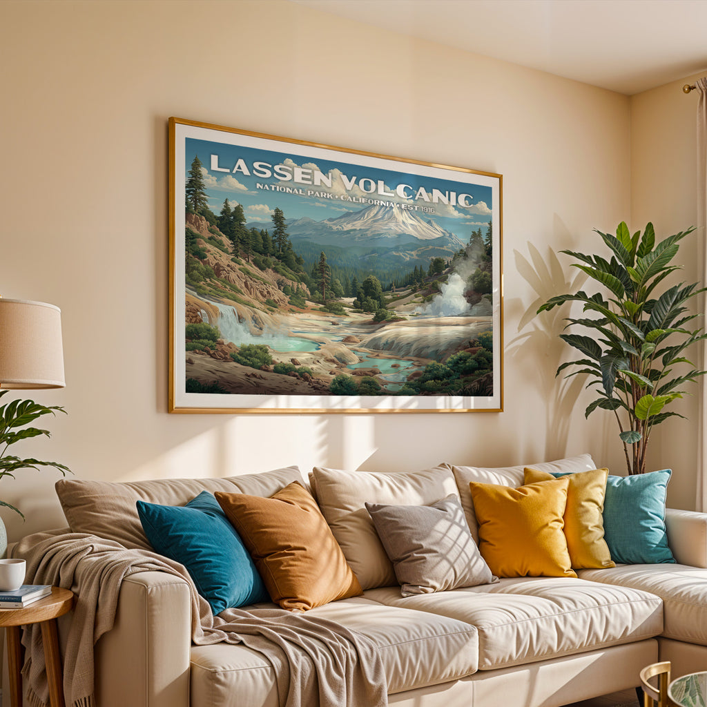 Lassen Volcanic National Park Horizontal Vintage Art